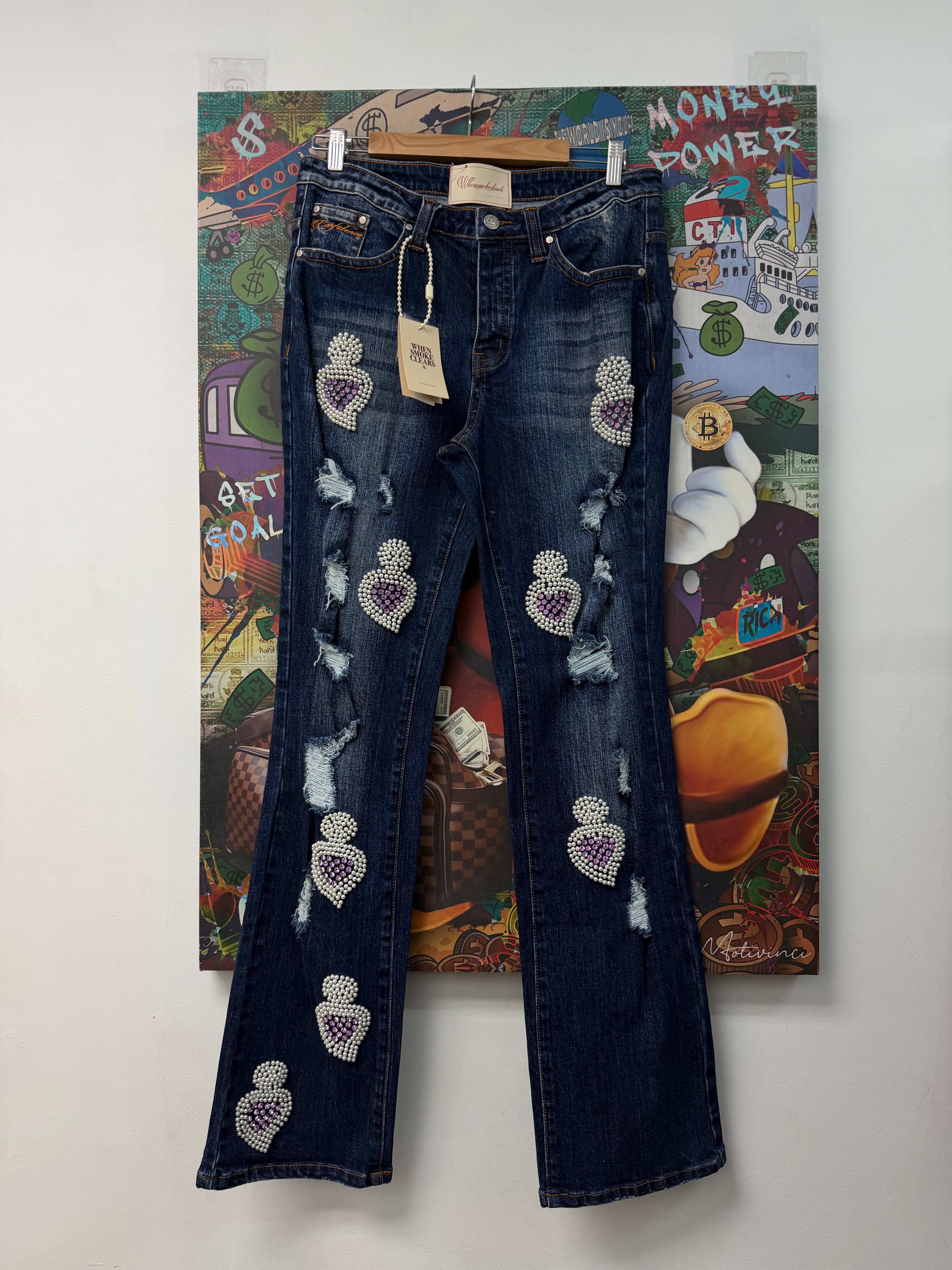 When Smoke Clears Fumi Diamond Dark Wash Jeans