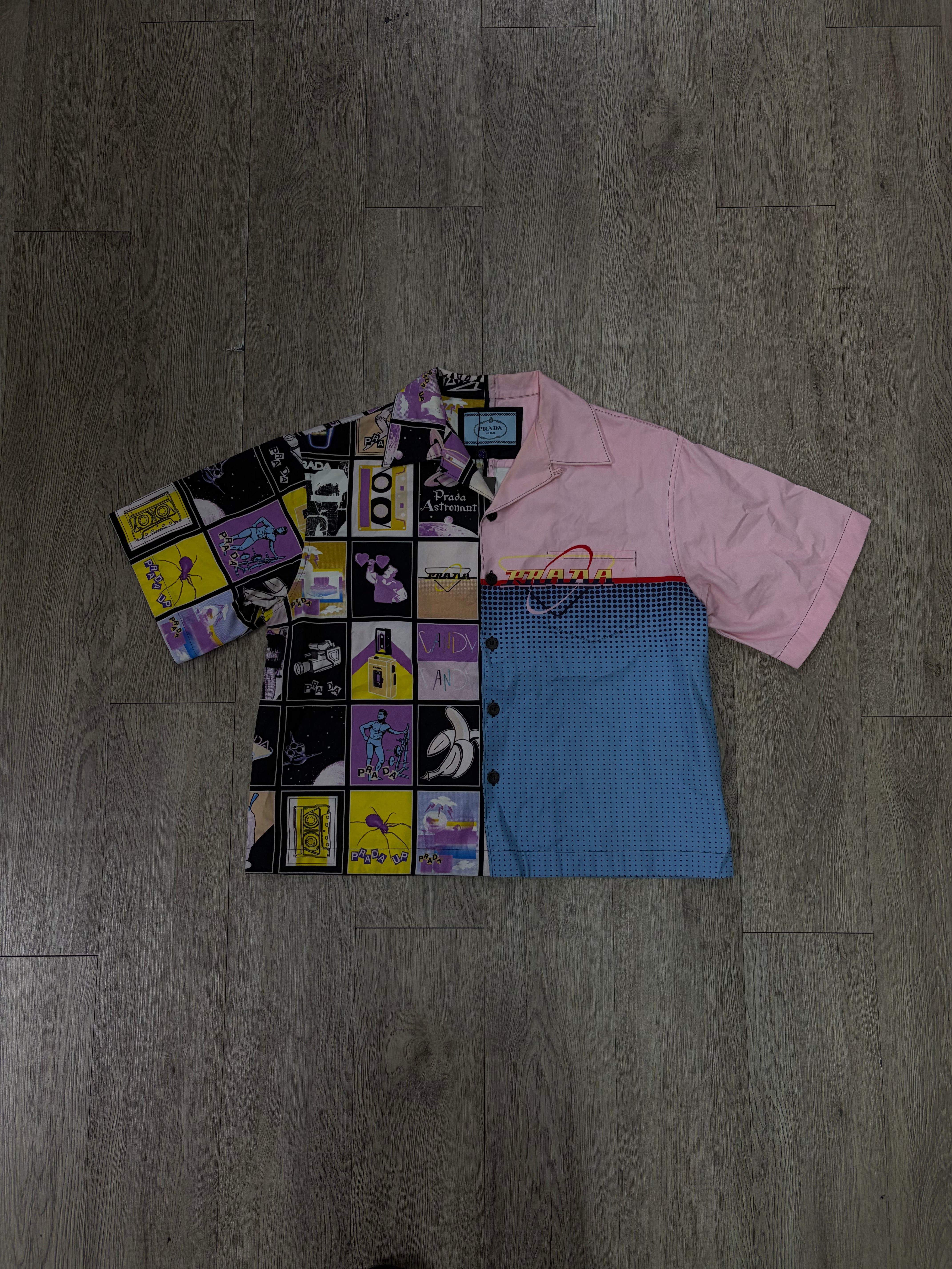 Prada Pink Double Match Button Up
