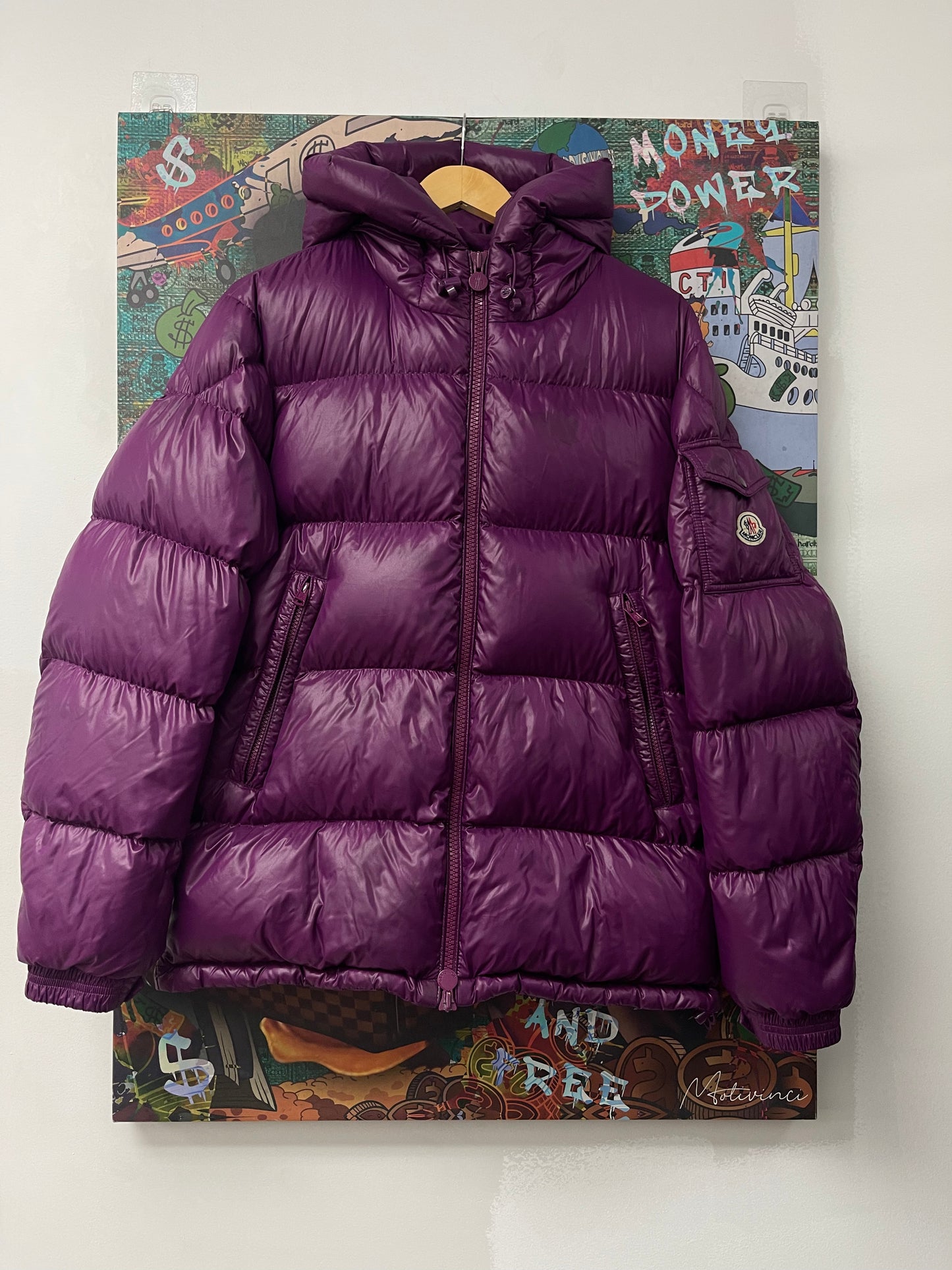 Moncler Purple Maya Jacket Used large