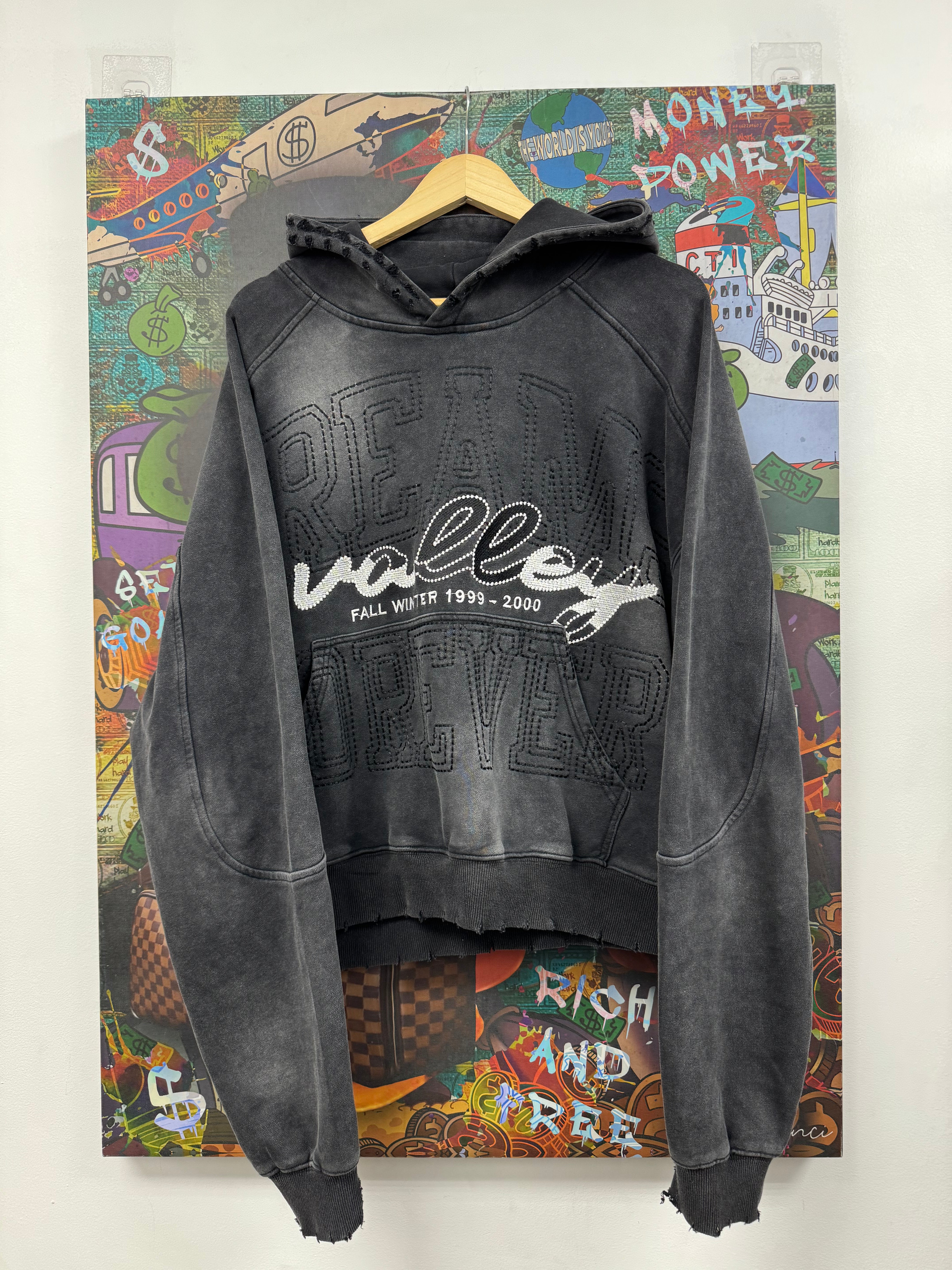 Vale Black Wash Spiral Hoodie