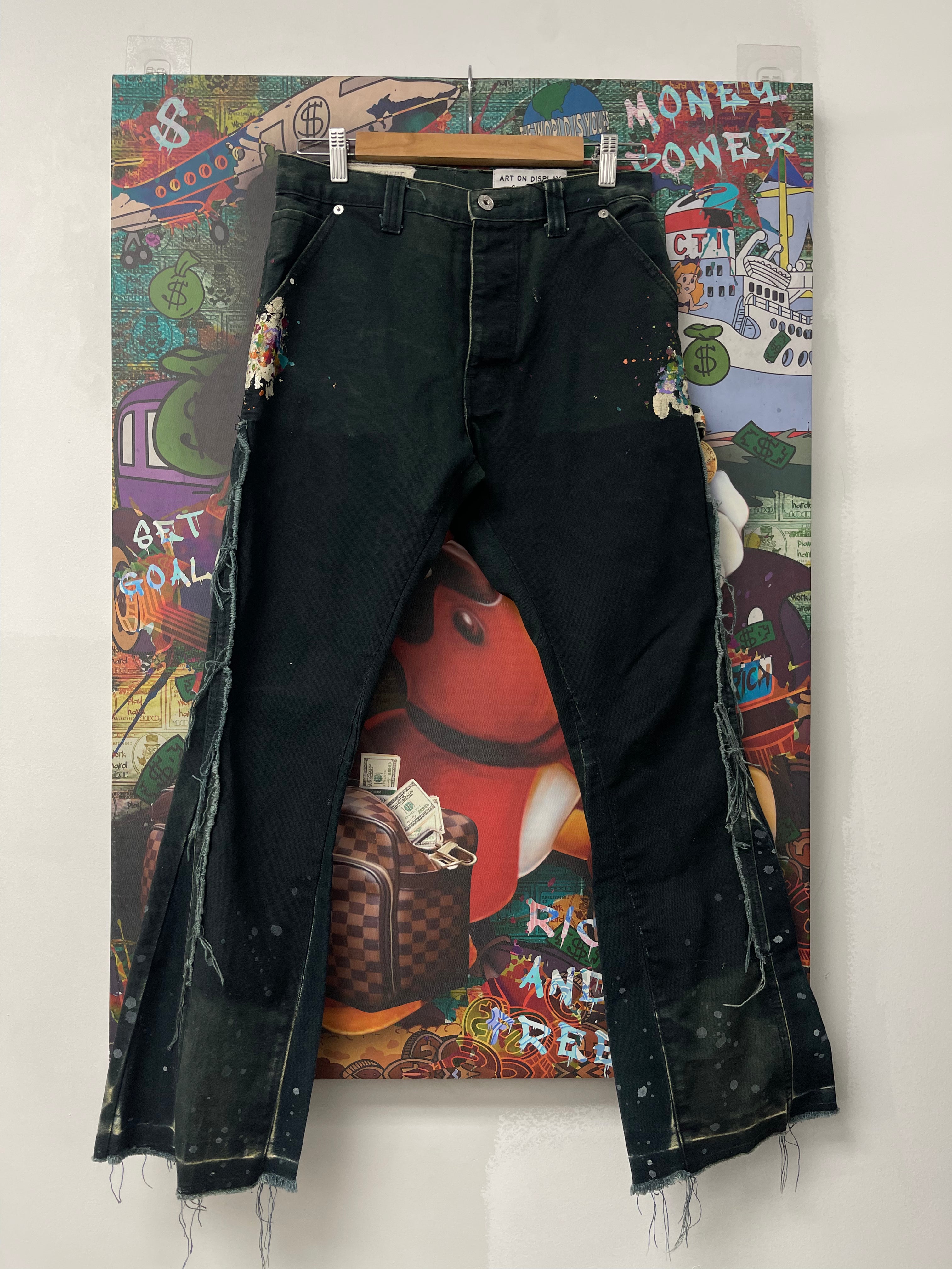 Gallery Dept Black Paint Splatter Jeans Used 30