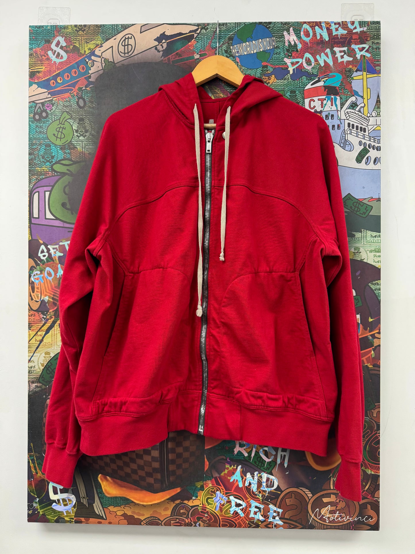 Rick Owens Red Zip Up Used Medium N/A