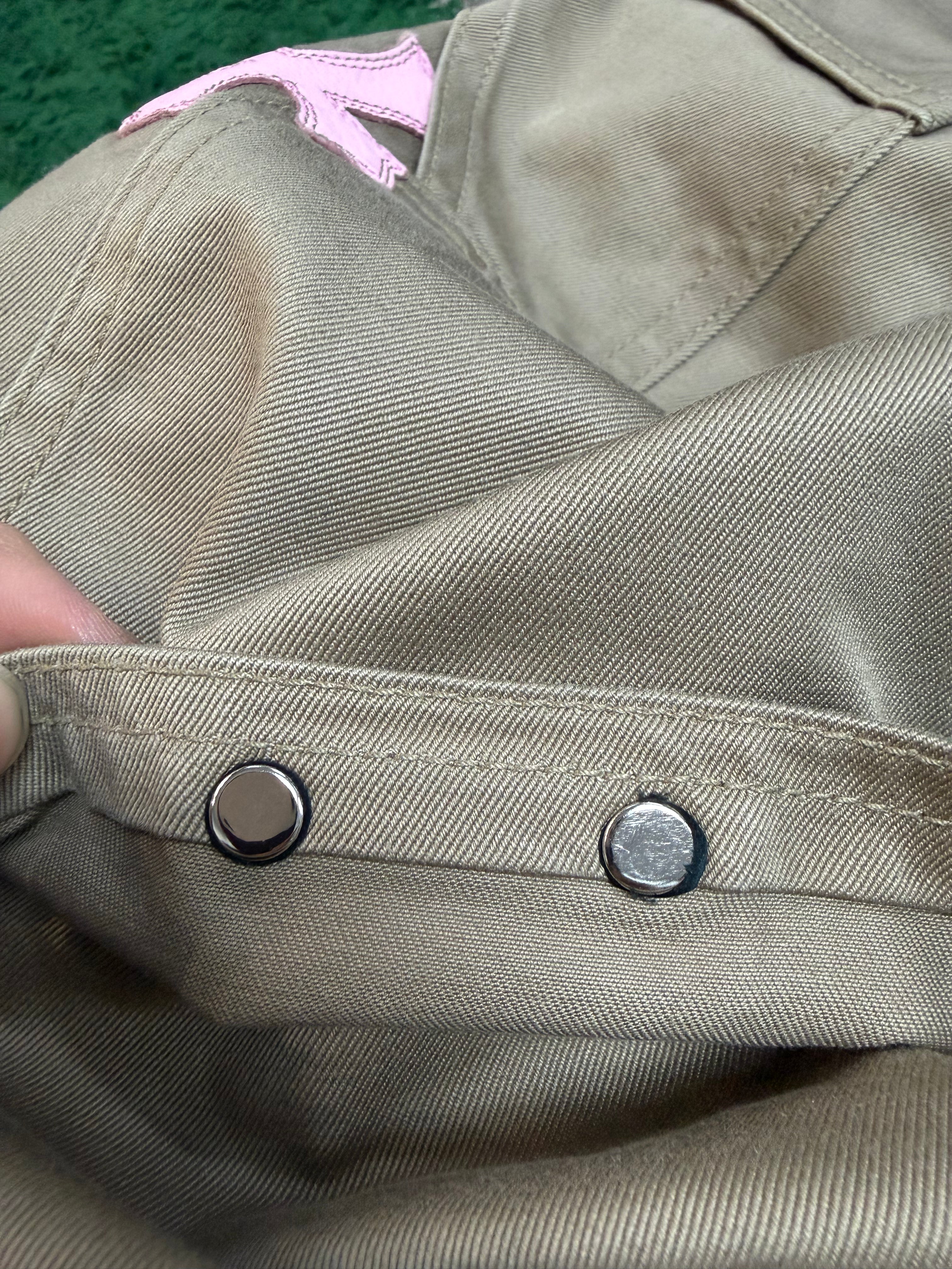 Chrome Hearts Tan Pink & Checkered Cross Patch Carpenter Pants