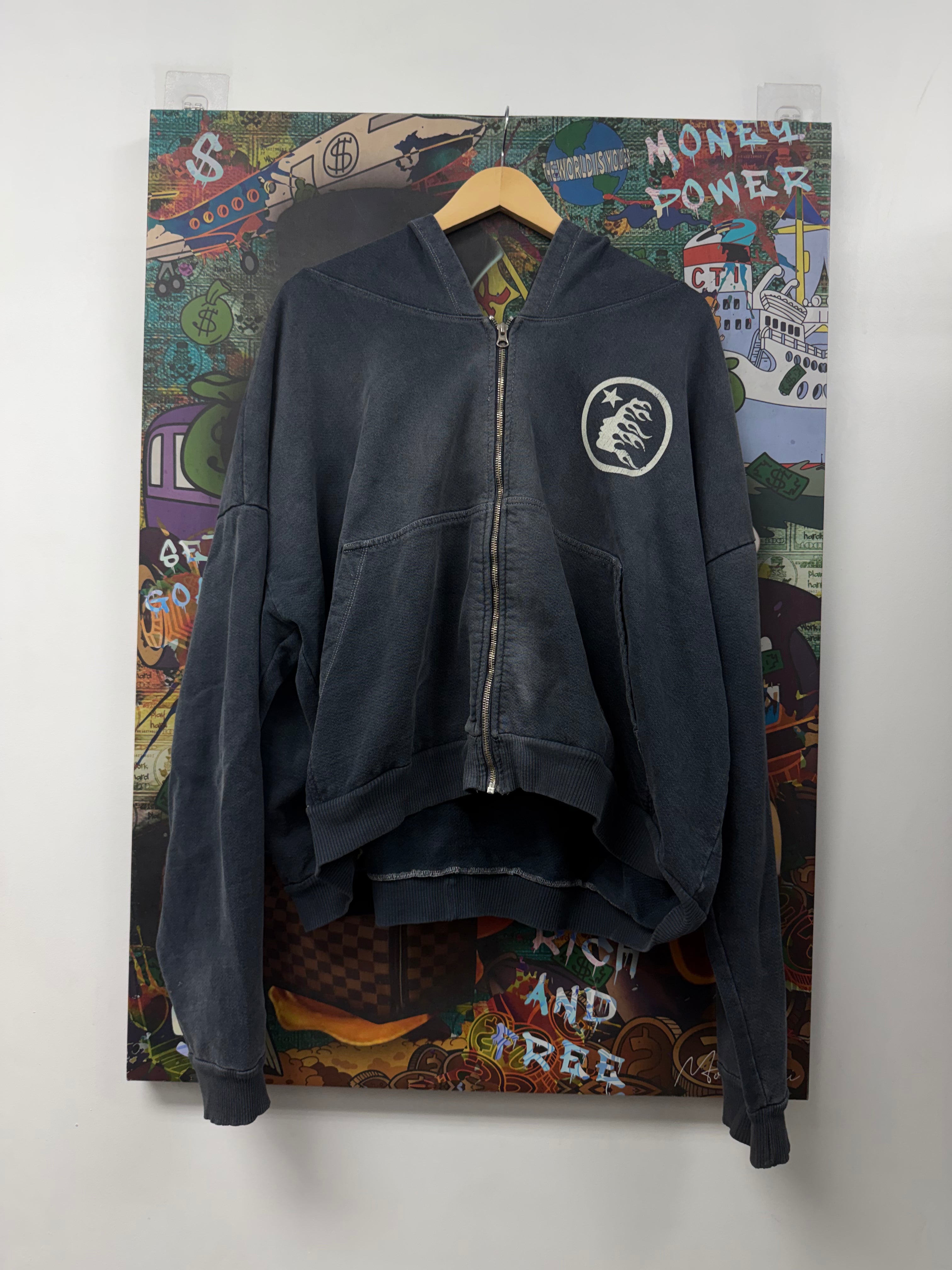 Hellstar Black Wash Oversized Zip Up