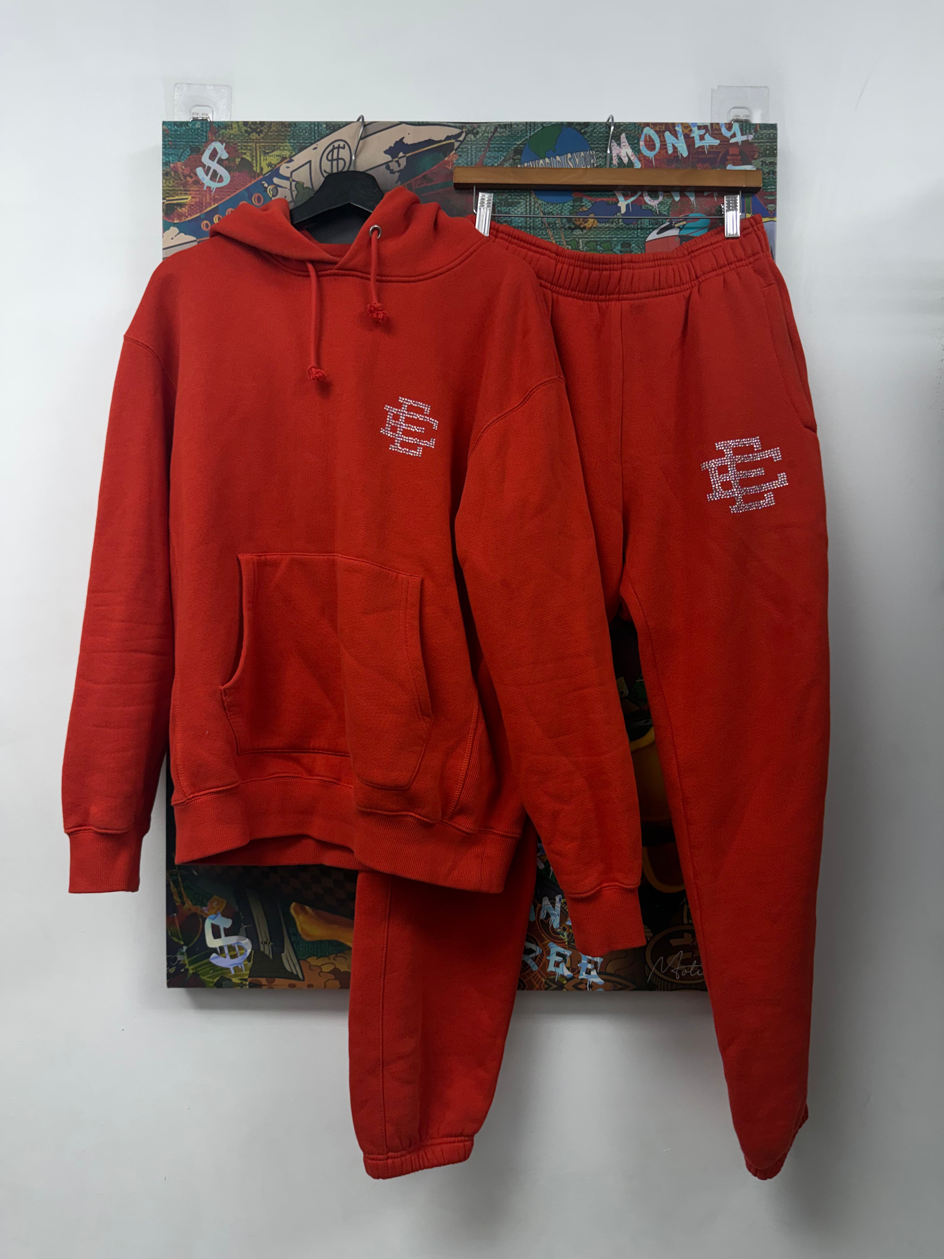 Eric Emanuel Red Swarovski Crystal Sweatsuit