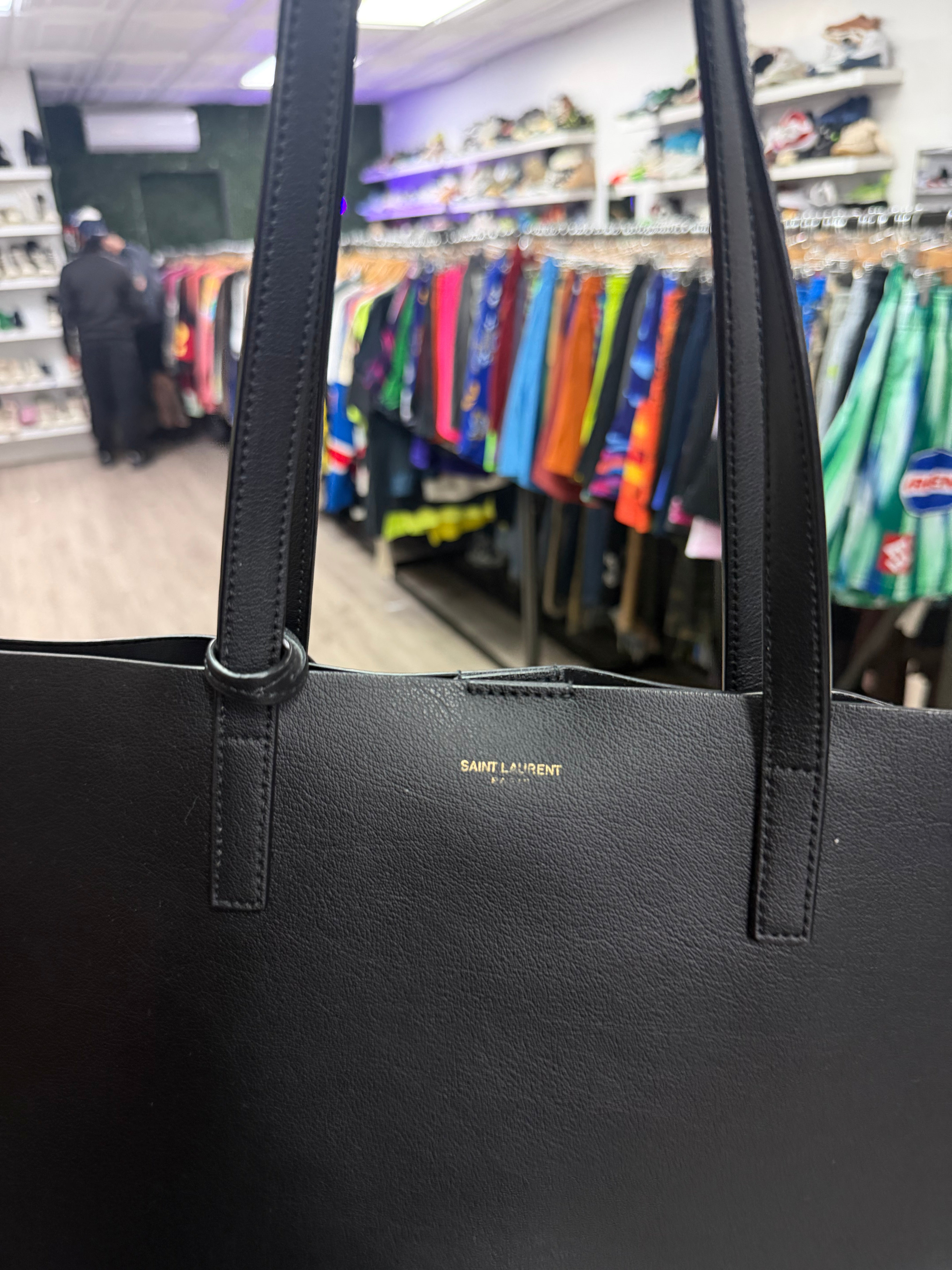 YSL Black Calfskin Tote Bag