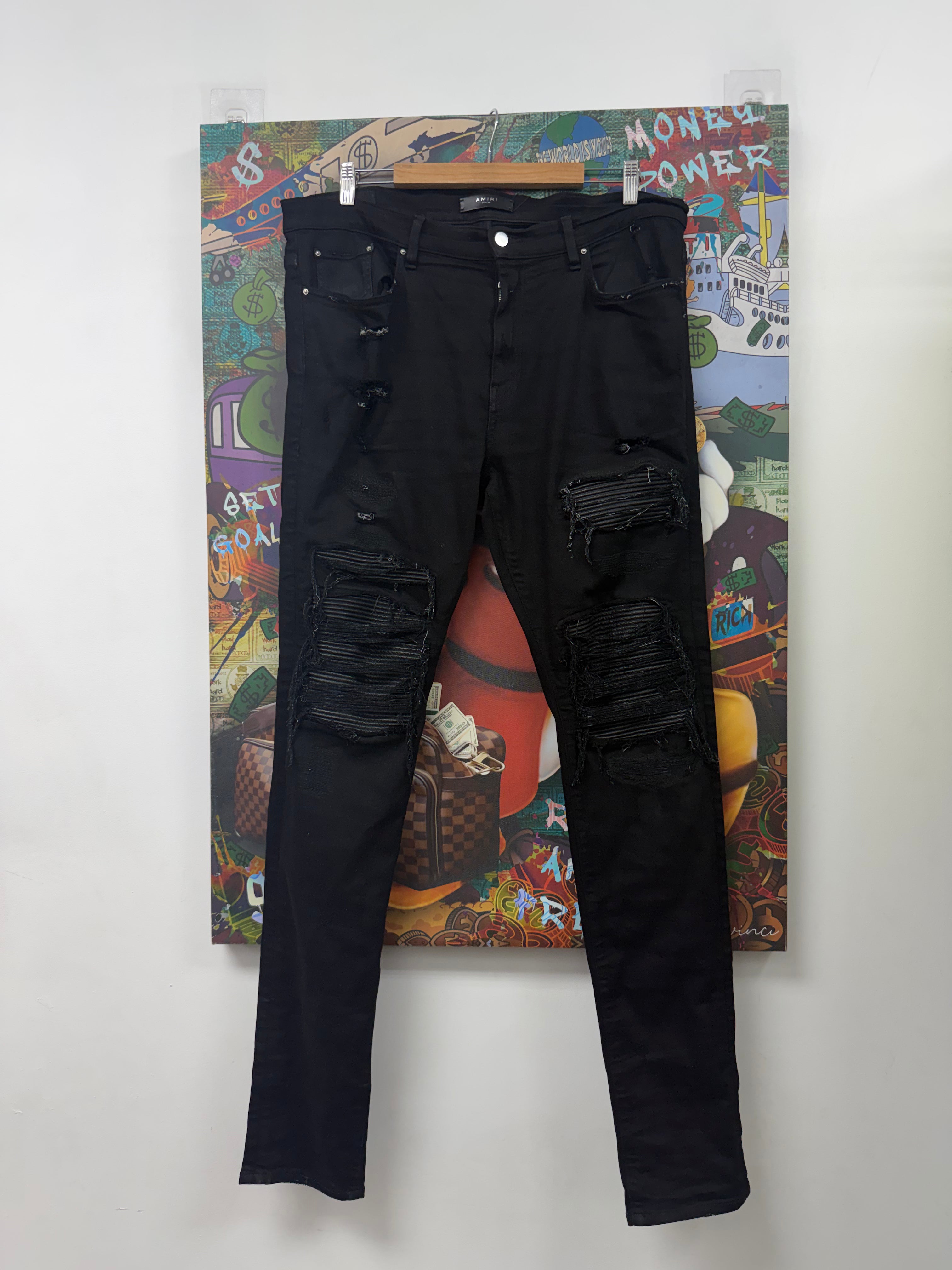 Amiri MX1 Black Black Patch (Old Season Zipper) Jeans