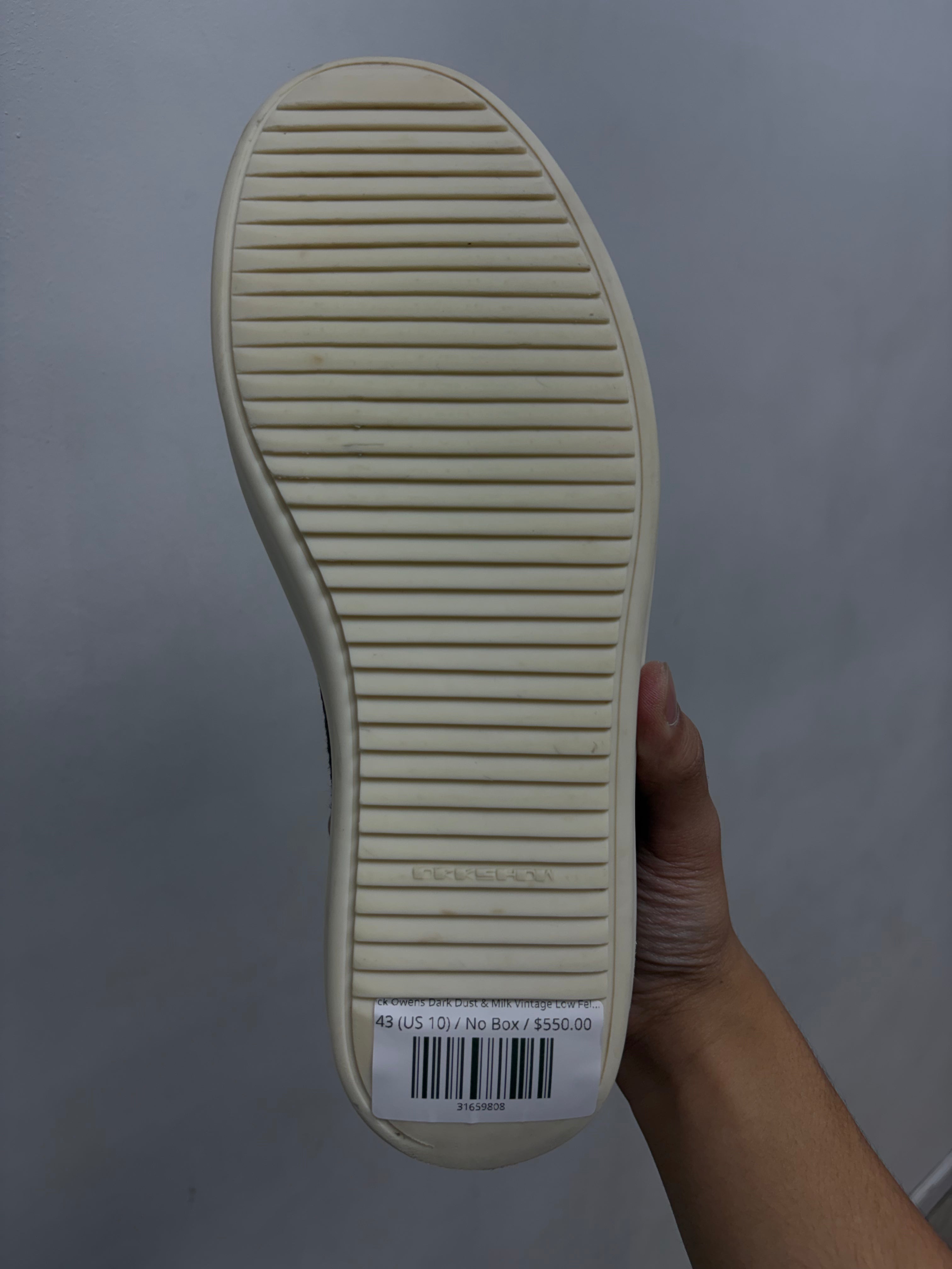 Rick Owens Dark Dust & Milk Vintage Low Felt Sneakers