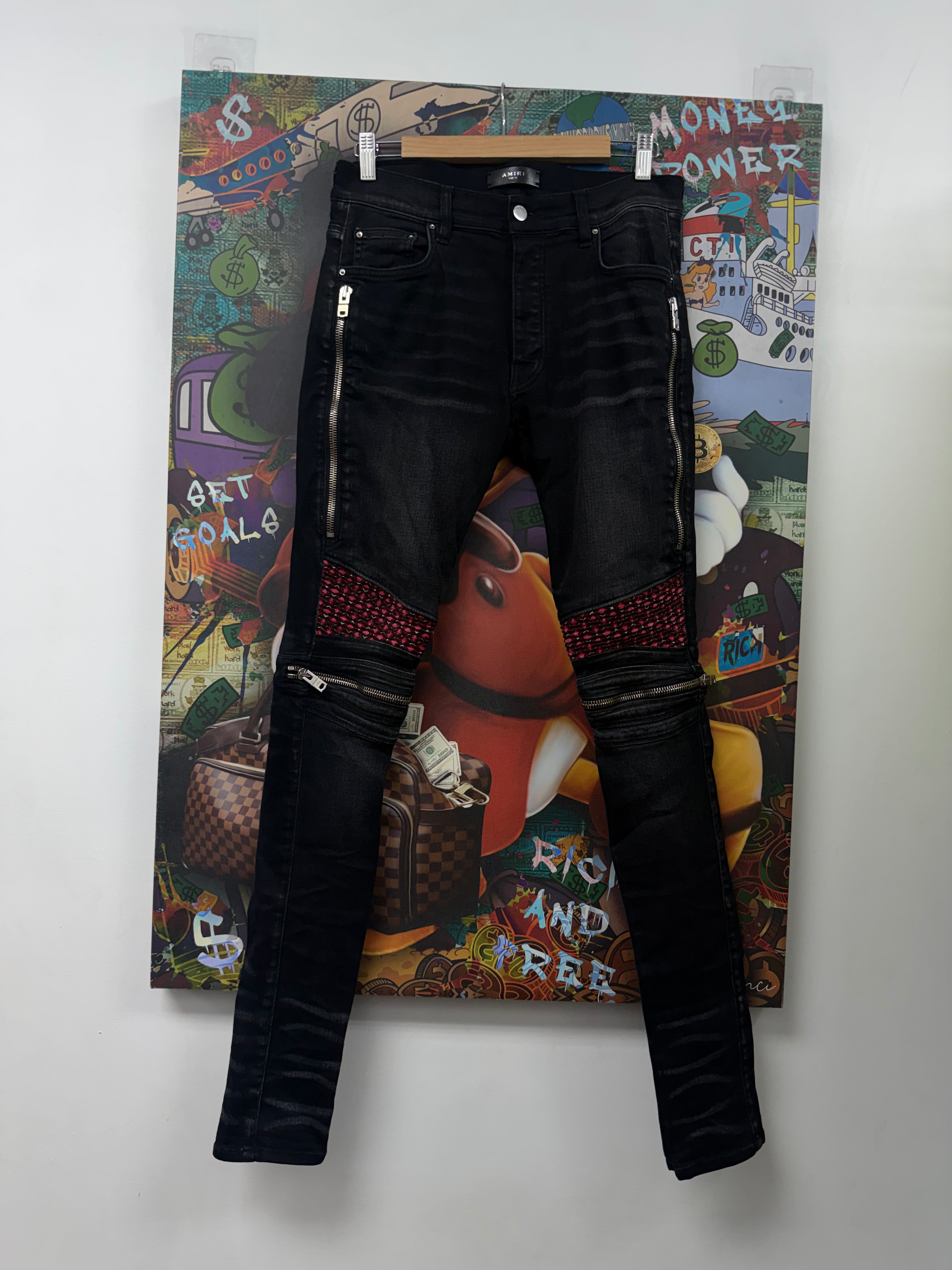 Amiri MX2 Black Wash Cherry Jeans