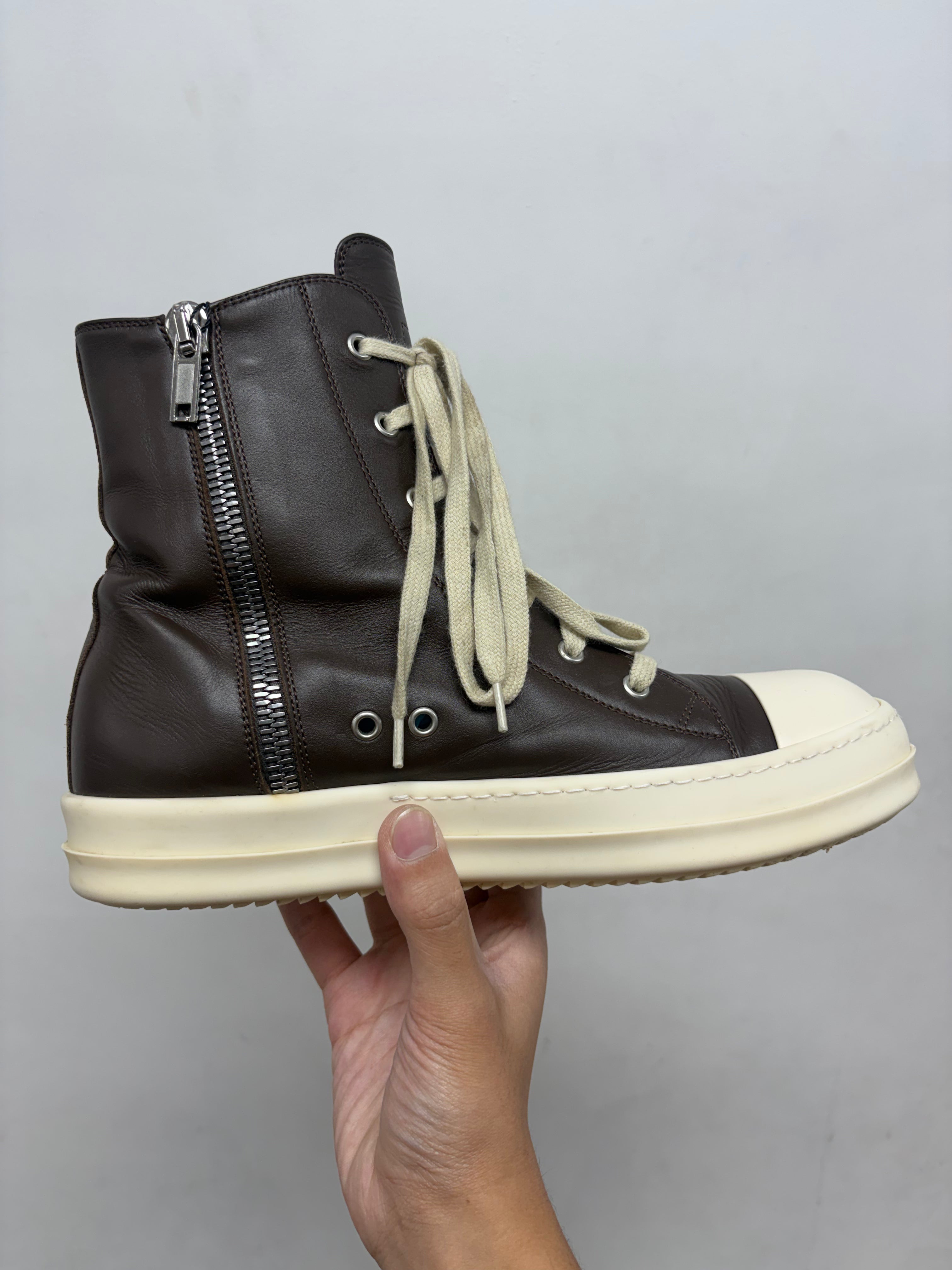 Rick Owens Brown Ramone Mainline Hi Sneakers