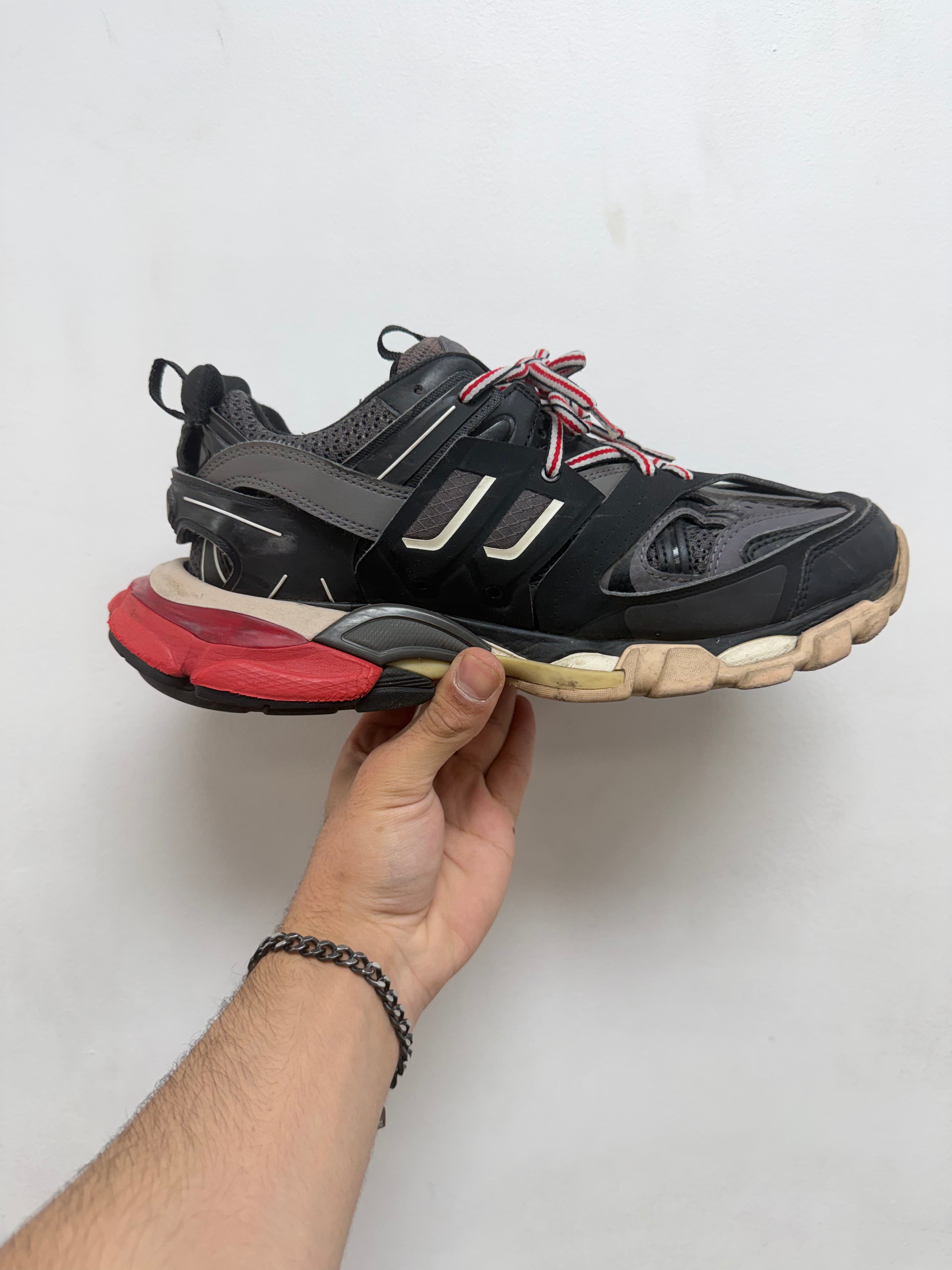 Balenciaga Black Red Track Sneakers