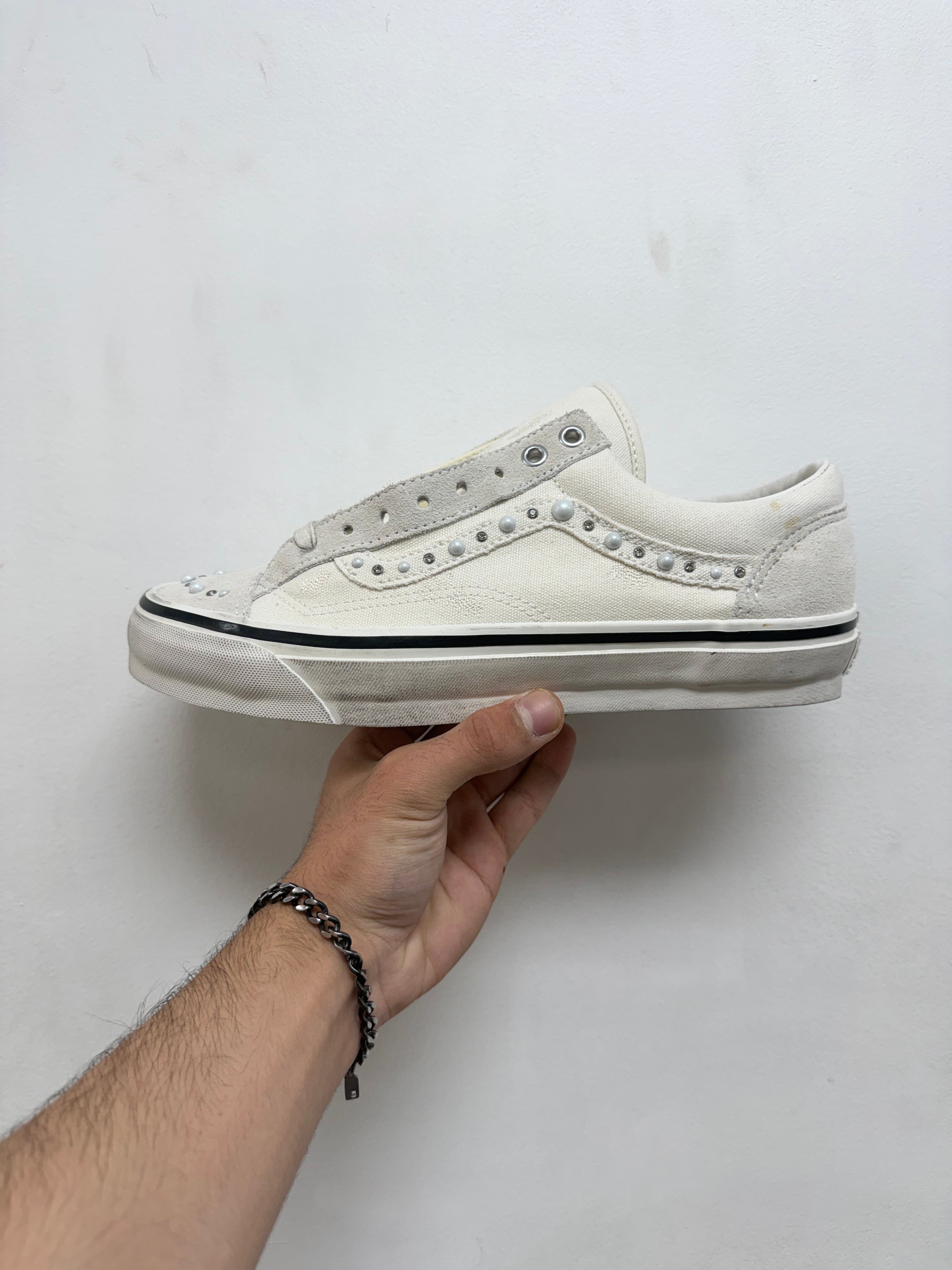 Vans White Pearlized Sneakers (Conditional)