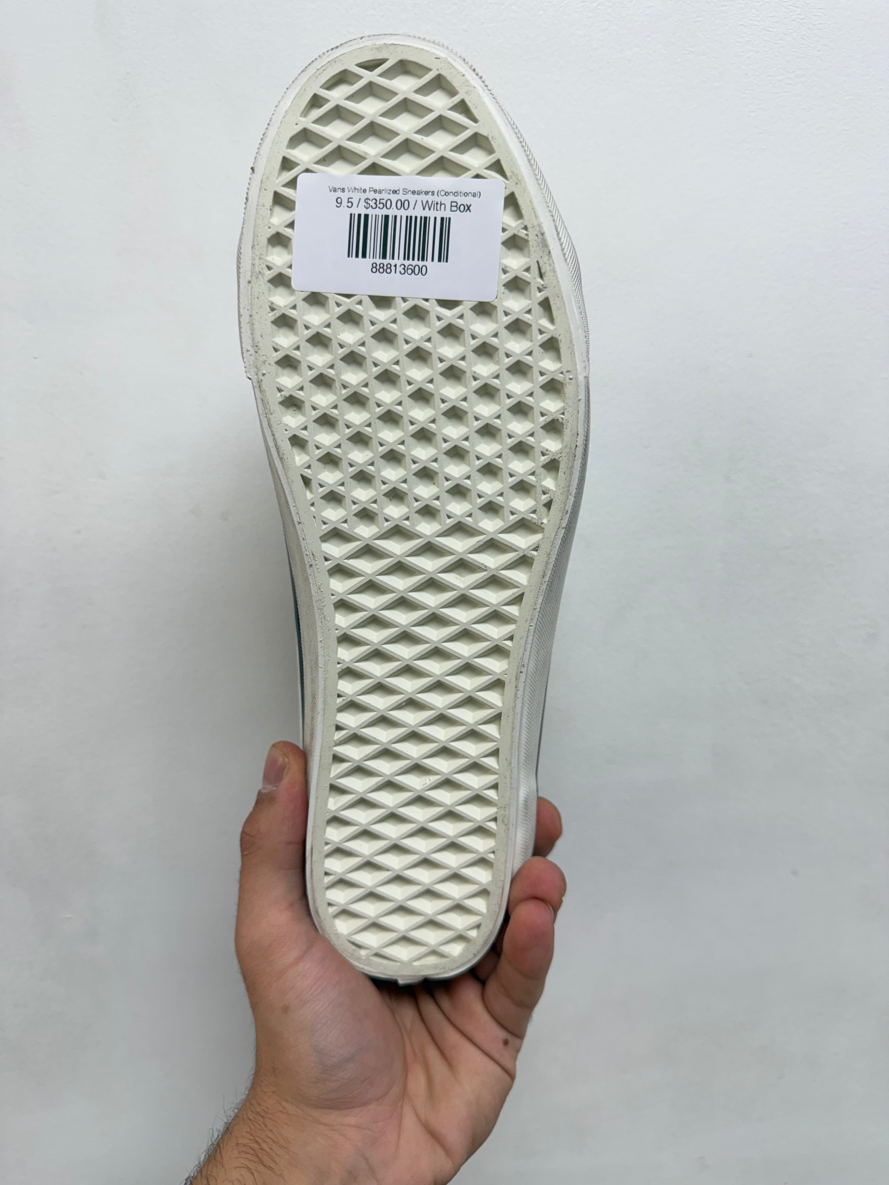 Vans White Pearlized Sneakers (Conditional)