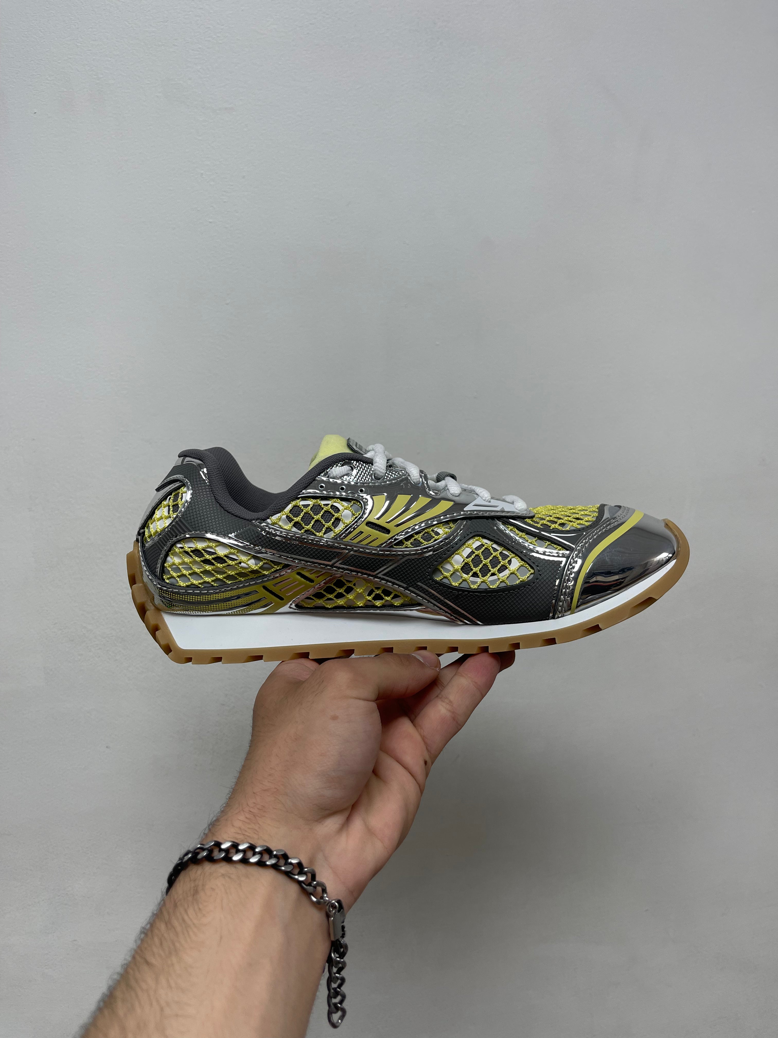 Bottega Veneta Yellow Silver Orbit Sneakers