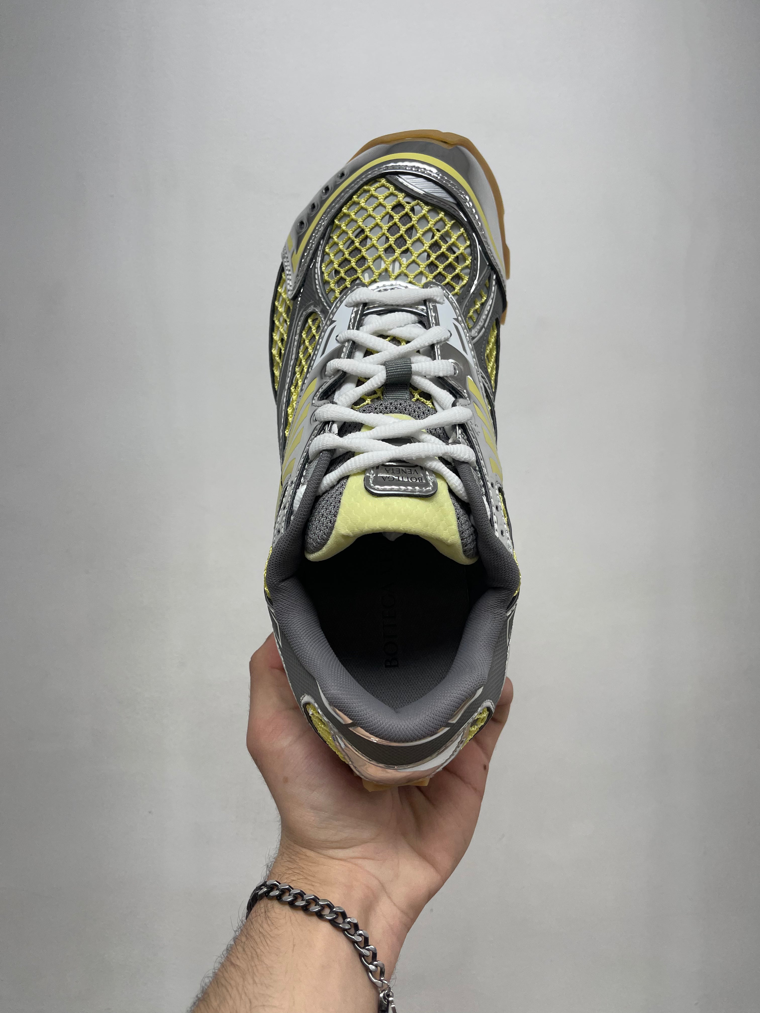 Bottega Veneta Yellow Silver Orbit Sneakers