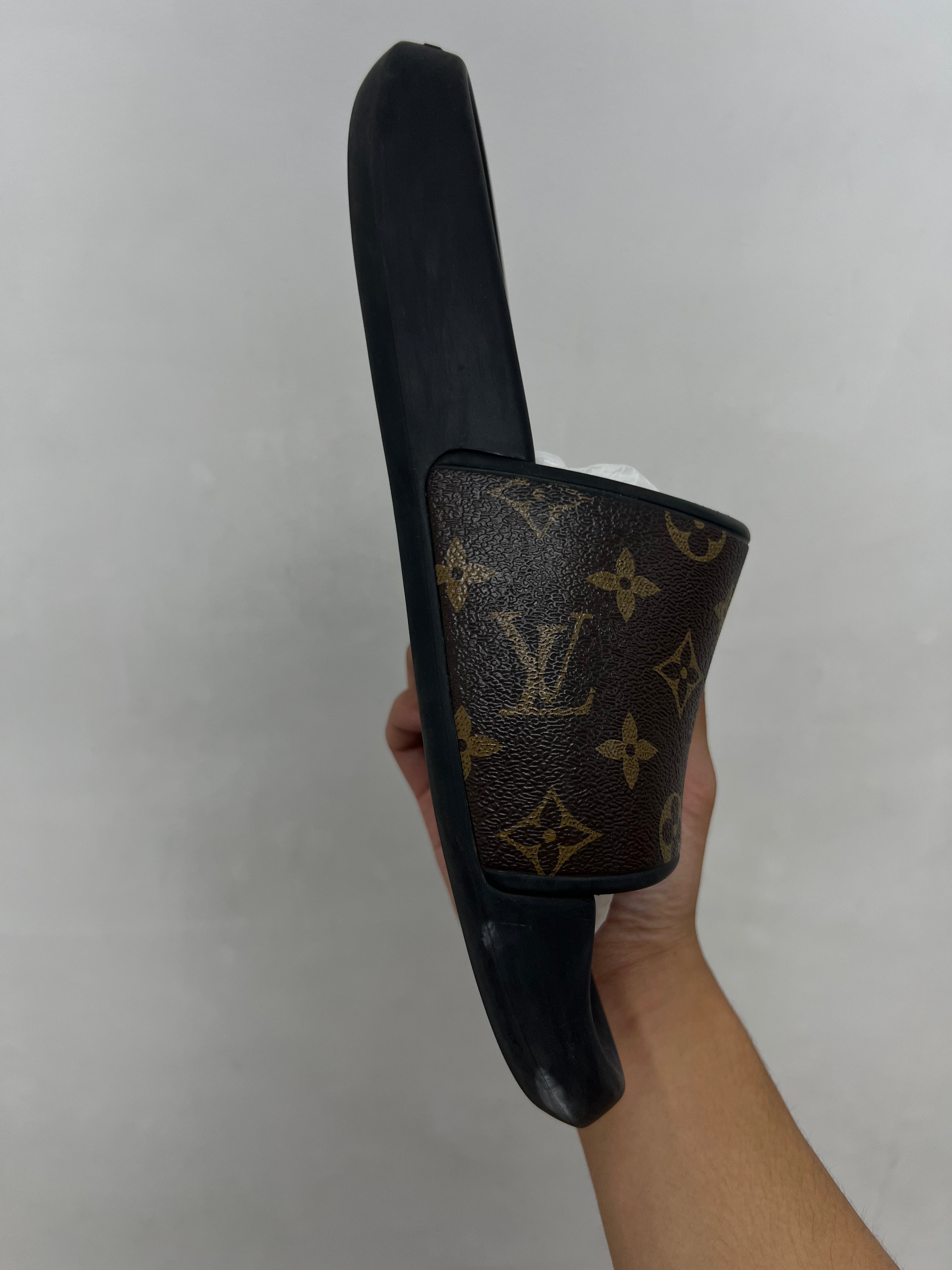 Louis Vuitton Monogram Men Waterfront Mule Brown Slides