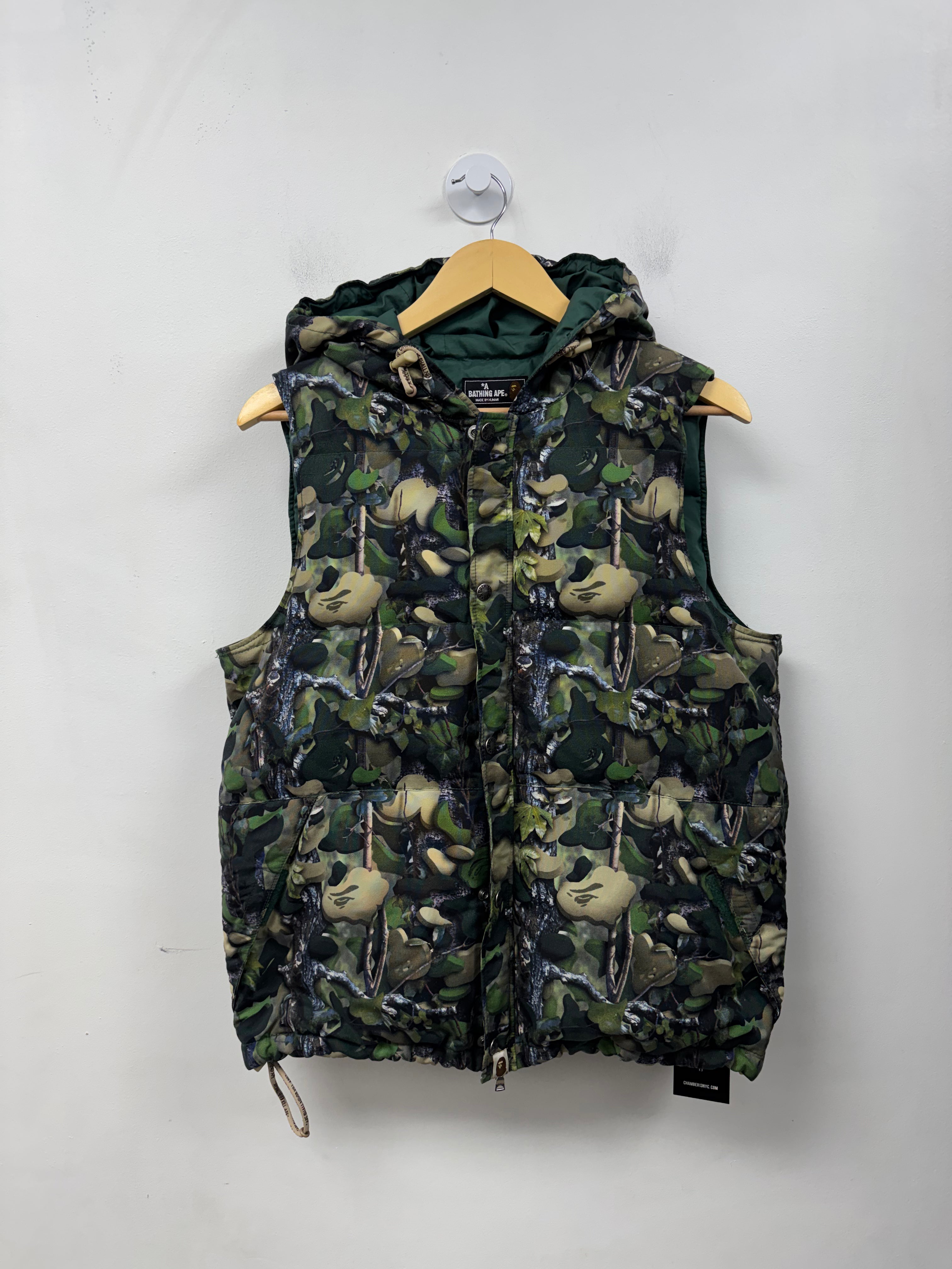 BAPE Green Camo Puffer Vest