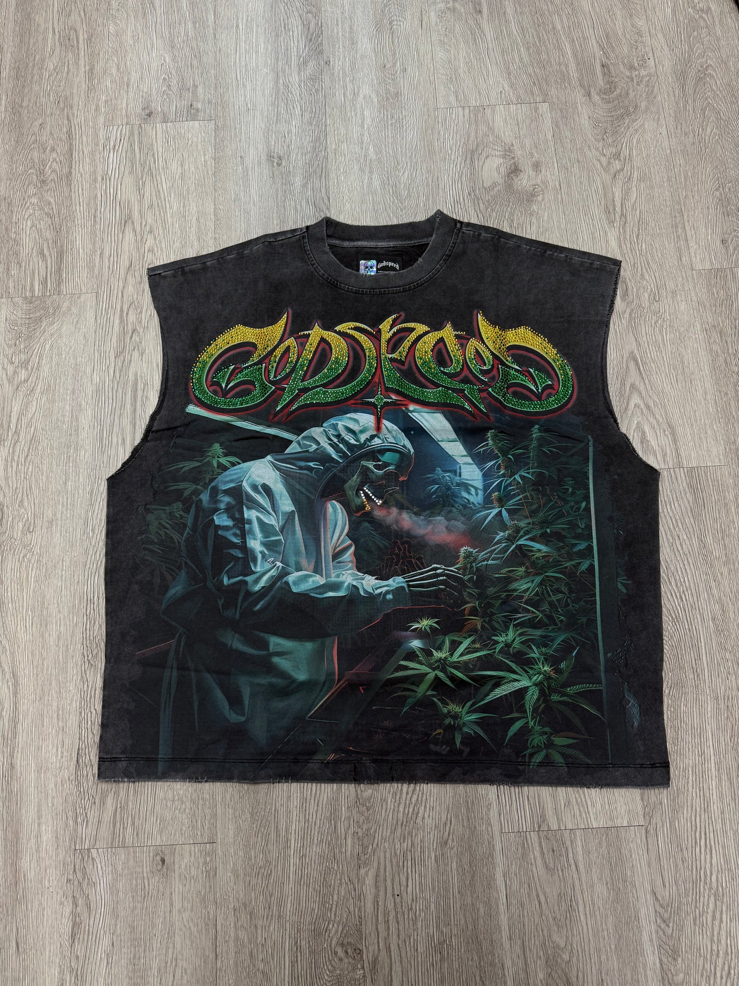 Godspeed "420 Indoor VVS" Grey Wash Sleeveless Tee