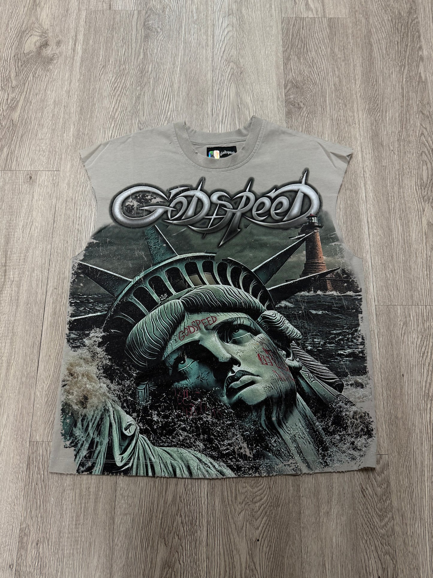 Godspeed "Sunken Liberty 2" Slate Grey Sleeveless Tee