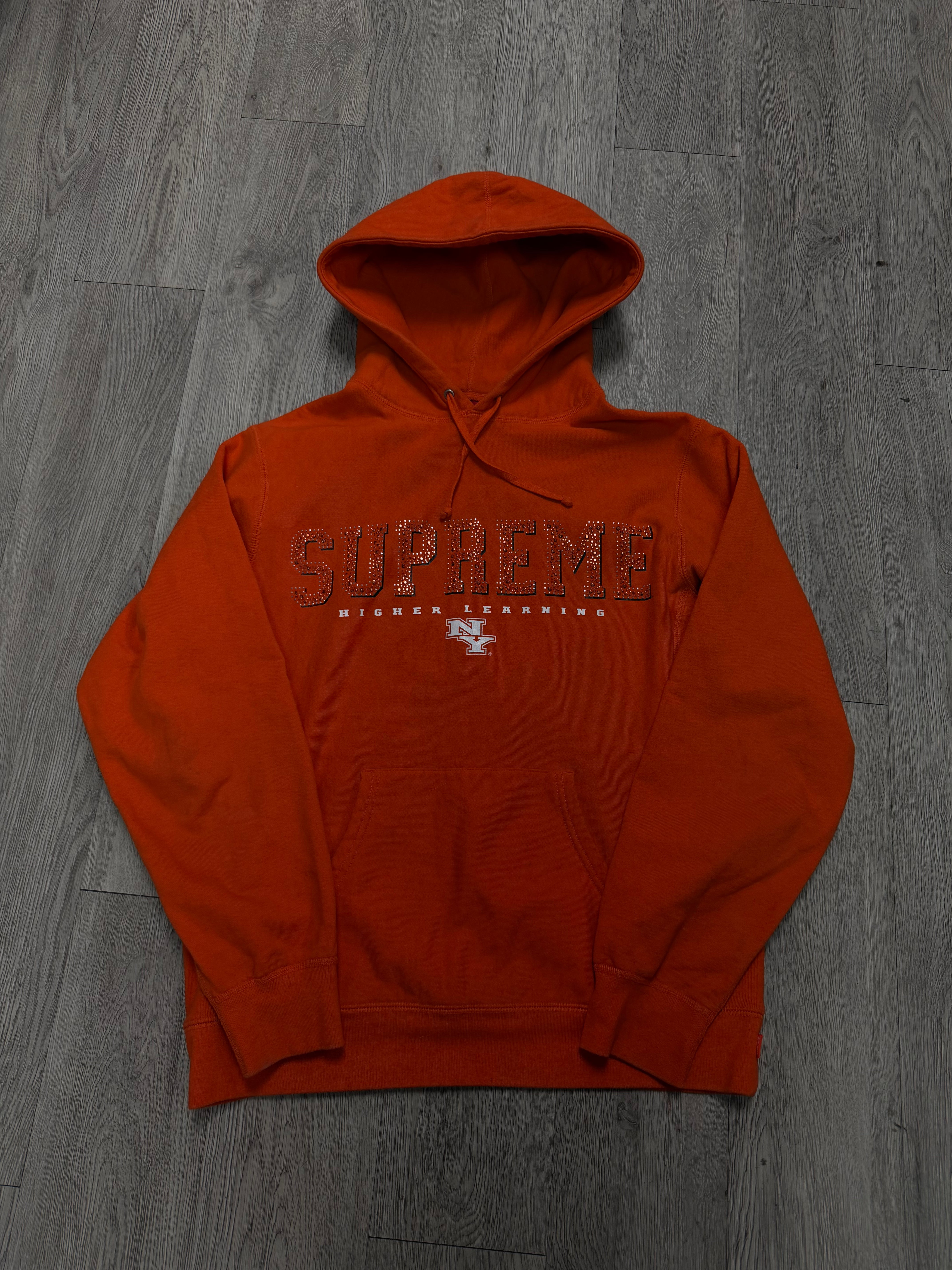 Supreme Orange Studded Logo Hoodie