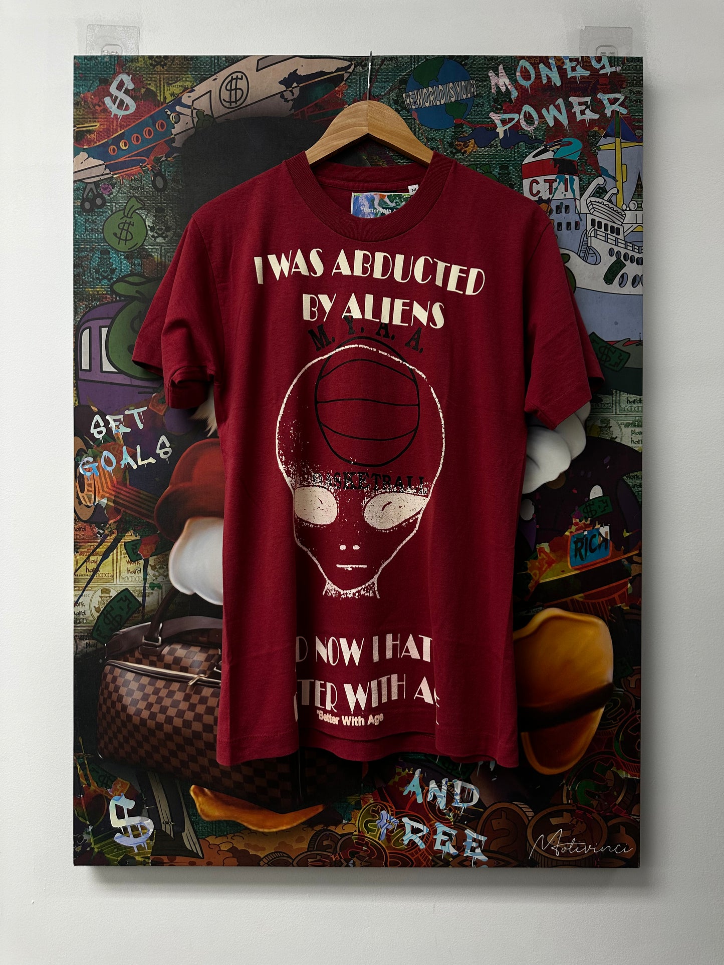 Better With Age Abducted By Aliens Tee Red New Medium With Tags
