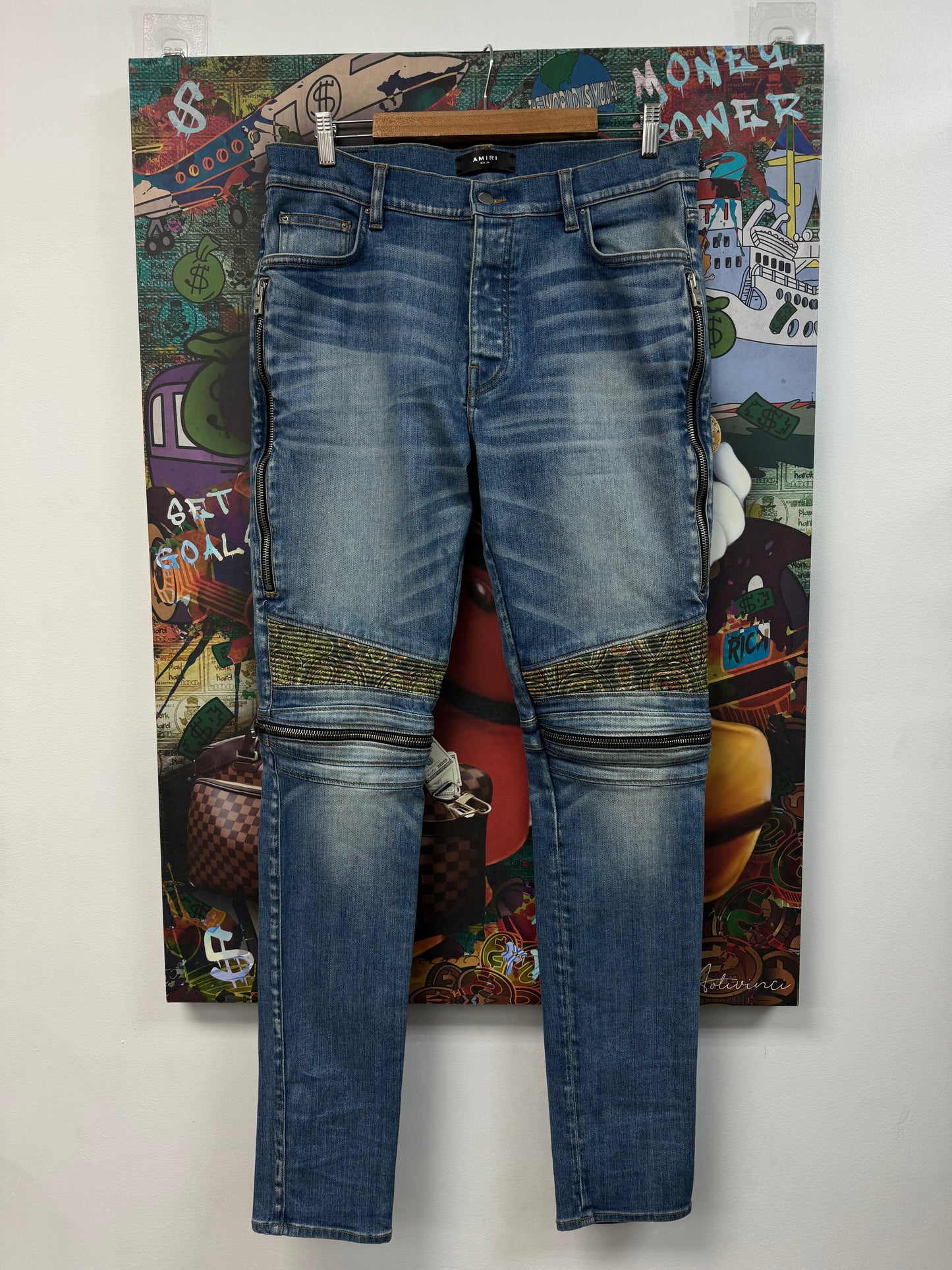 Amiri Indigo Paisley Jeans