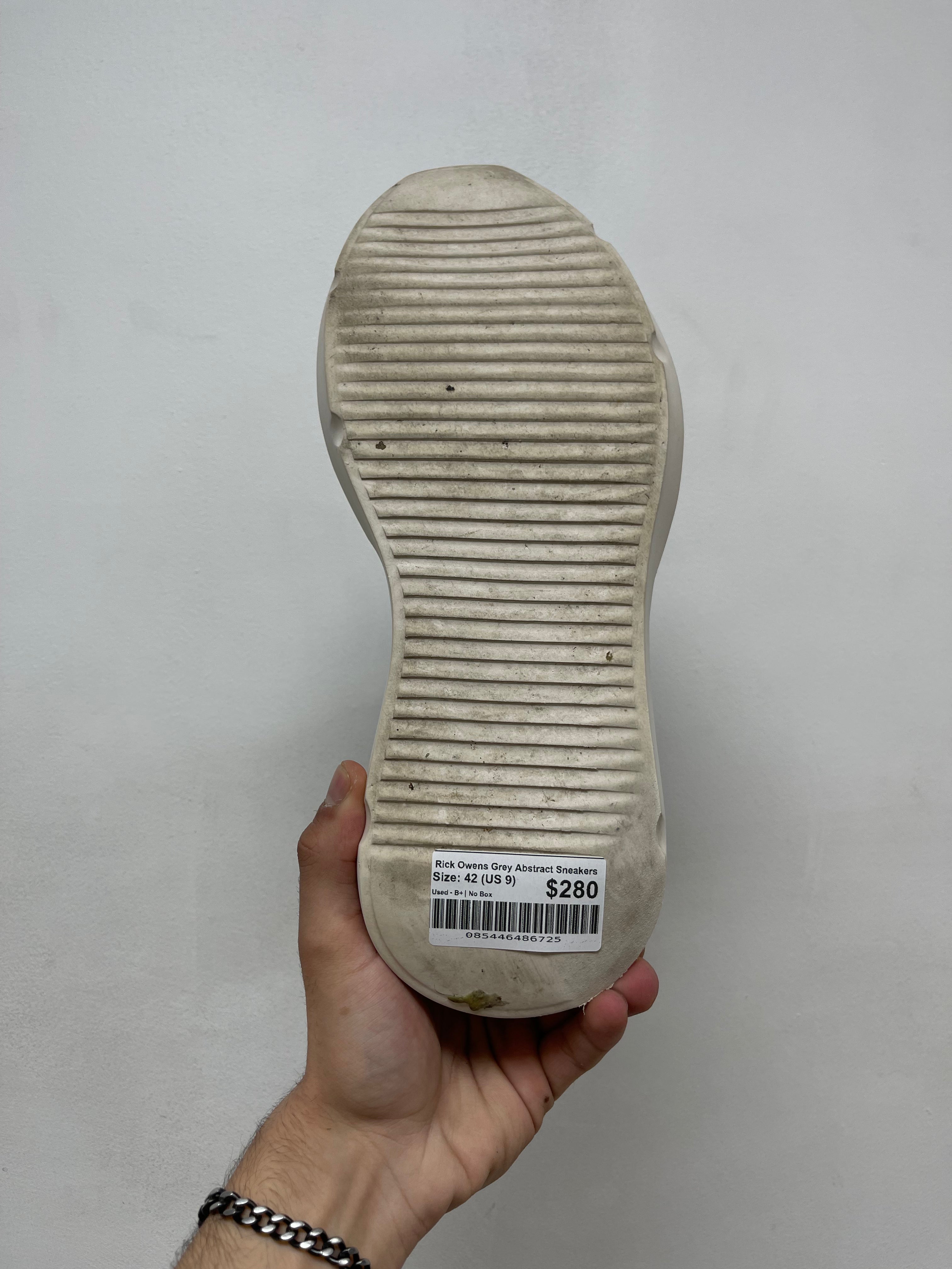 Rick Owens Grey Abstract Sneakers