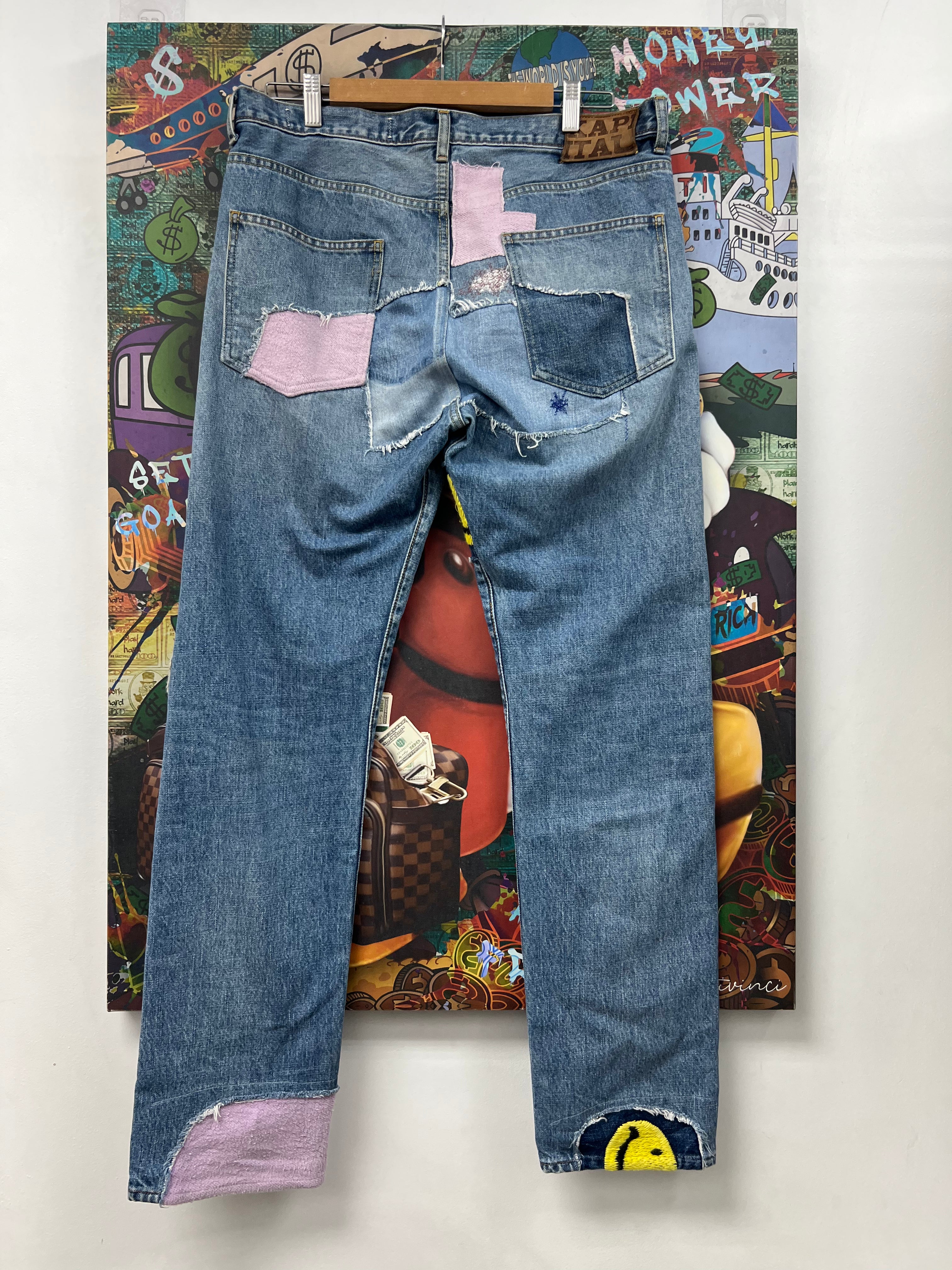 Kapital Light Wash Smiley Okabilly Jeans