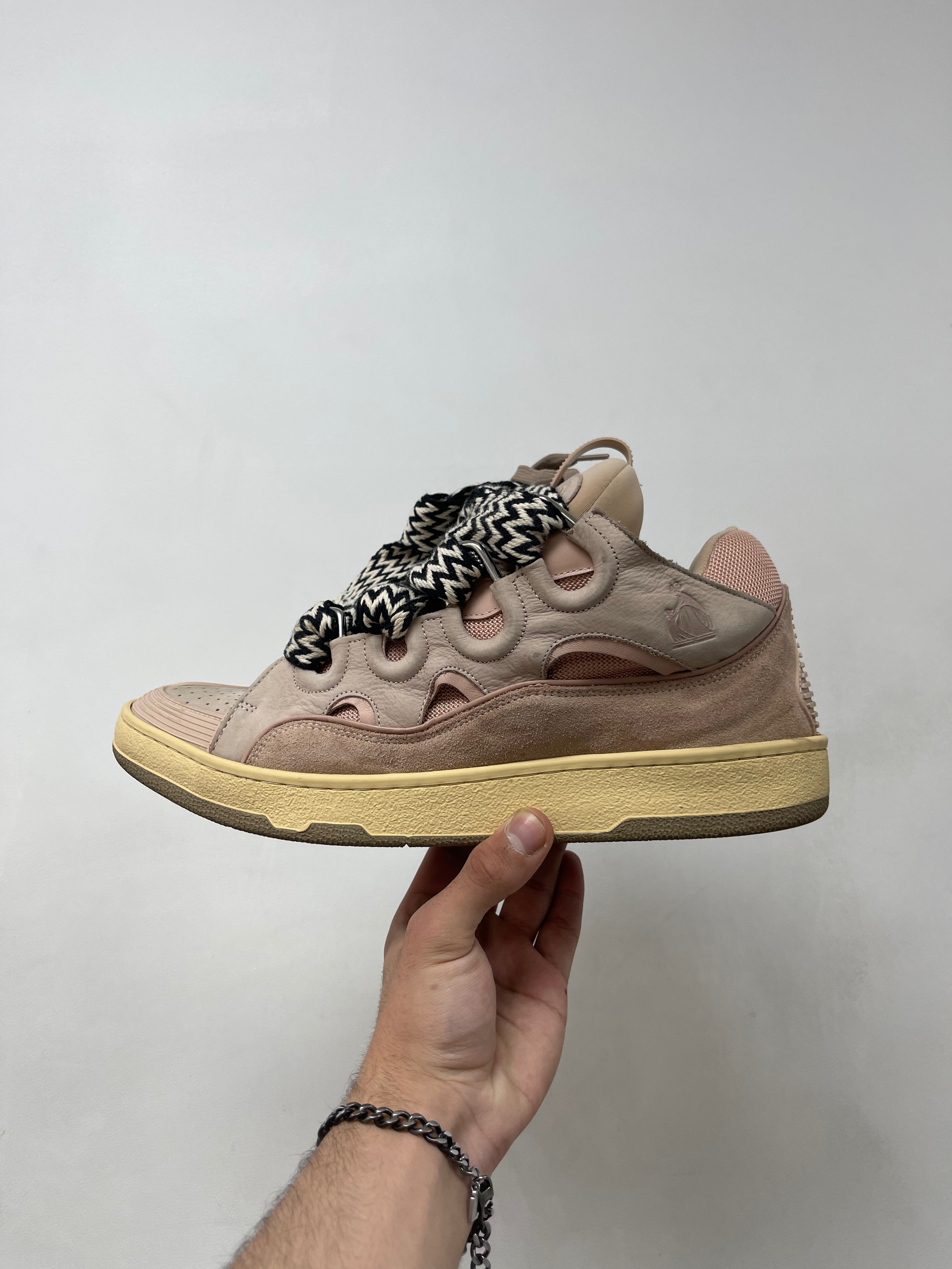 Lanvin Blush Pink Curb Sneakers