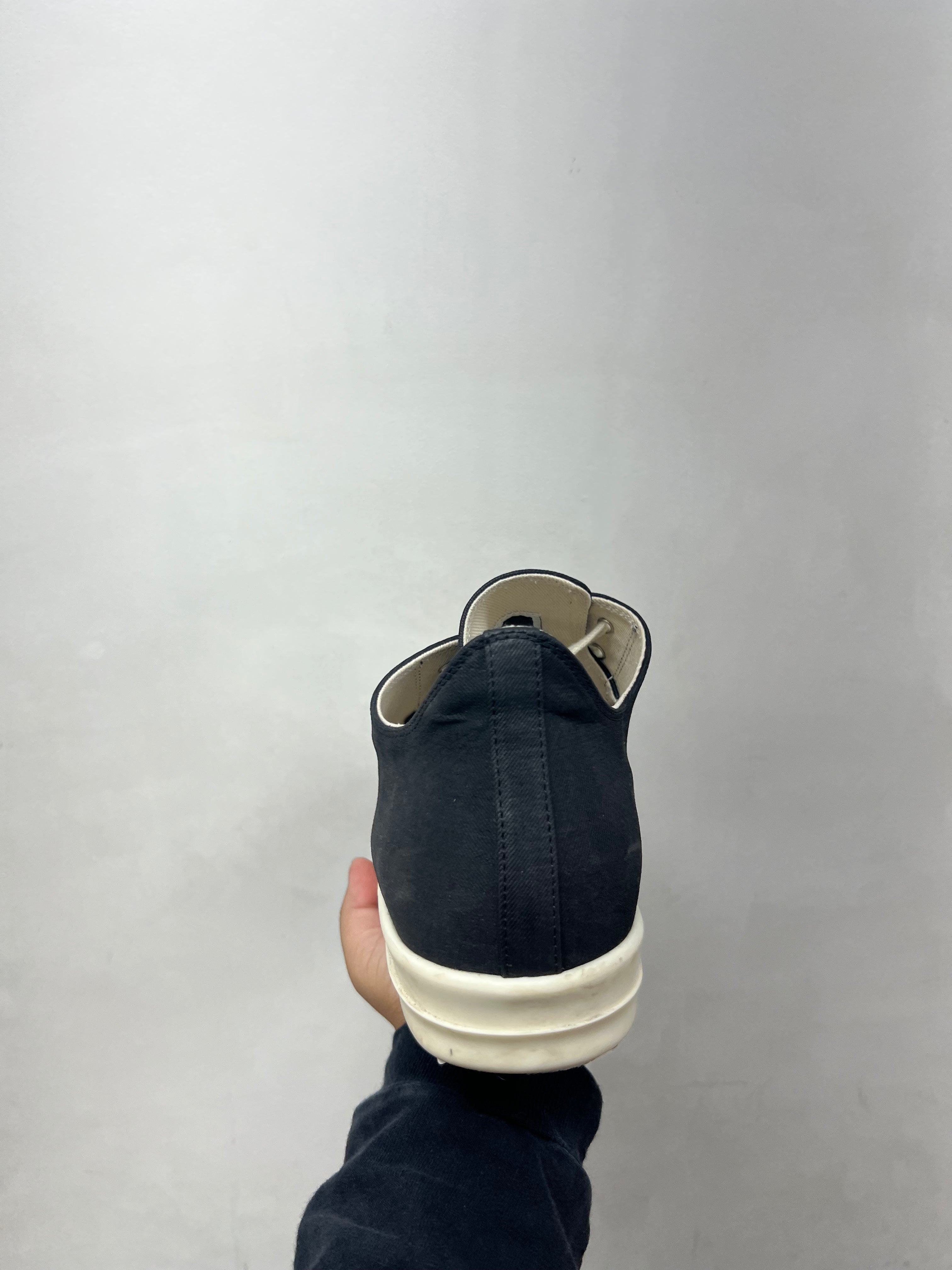 Rick Owens Black & Milk 'DRKSHDW' Waxed Ramone Low Sneakers
