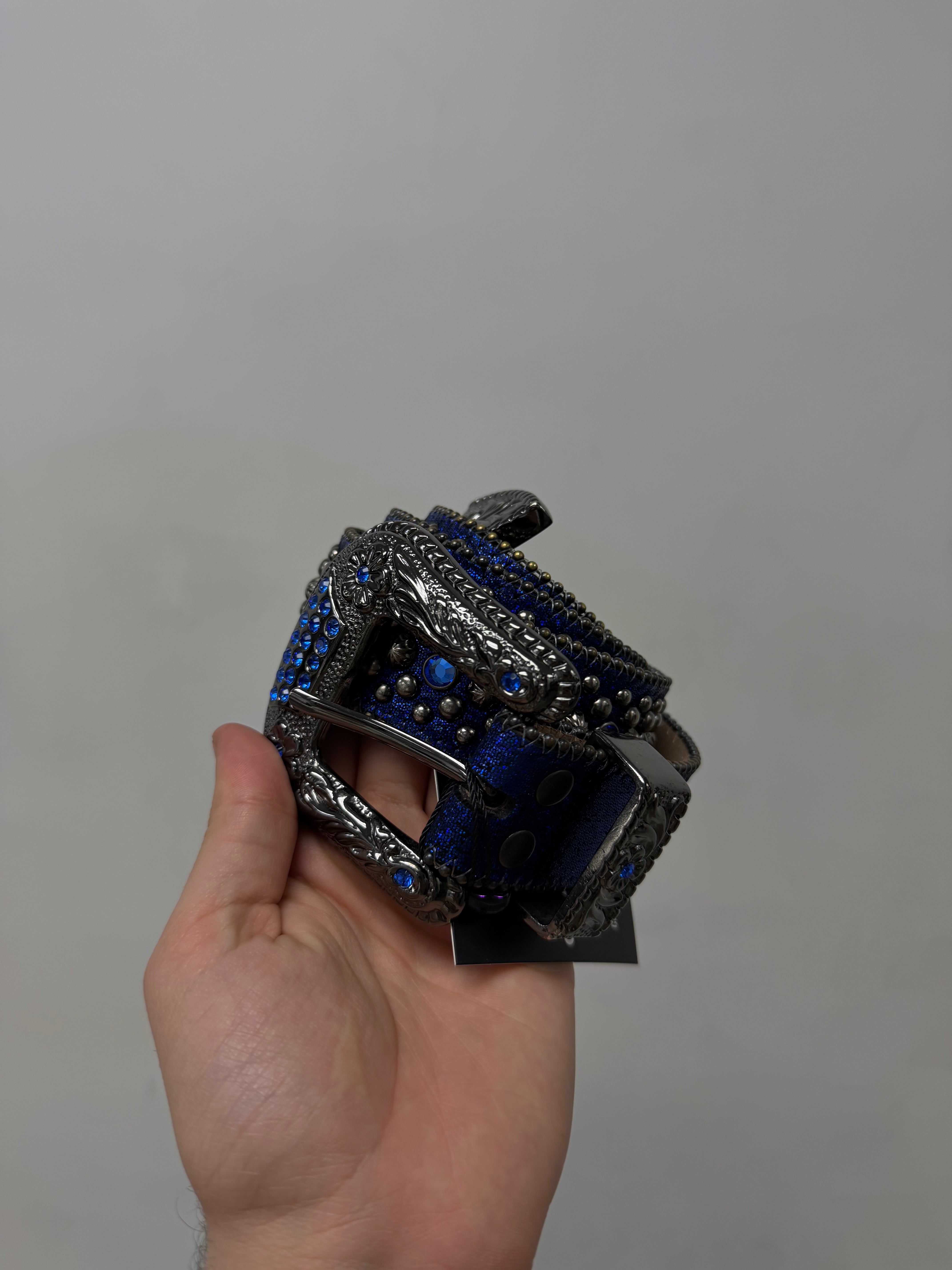 BB Simon Blue Studded Belt