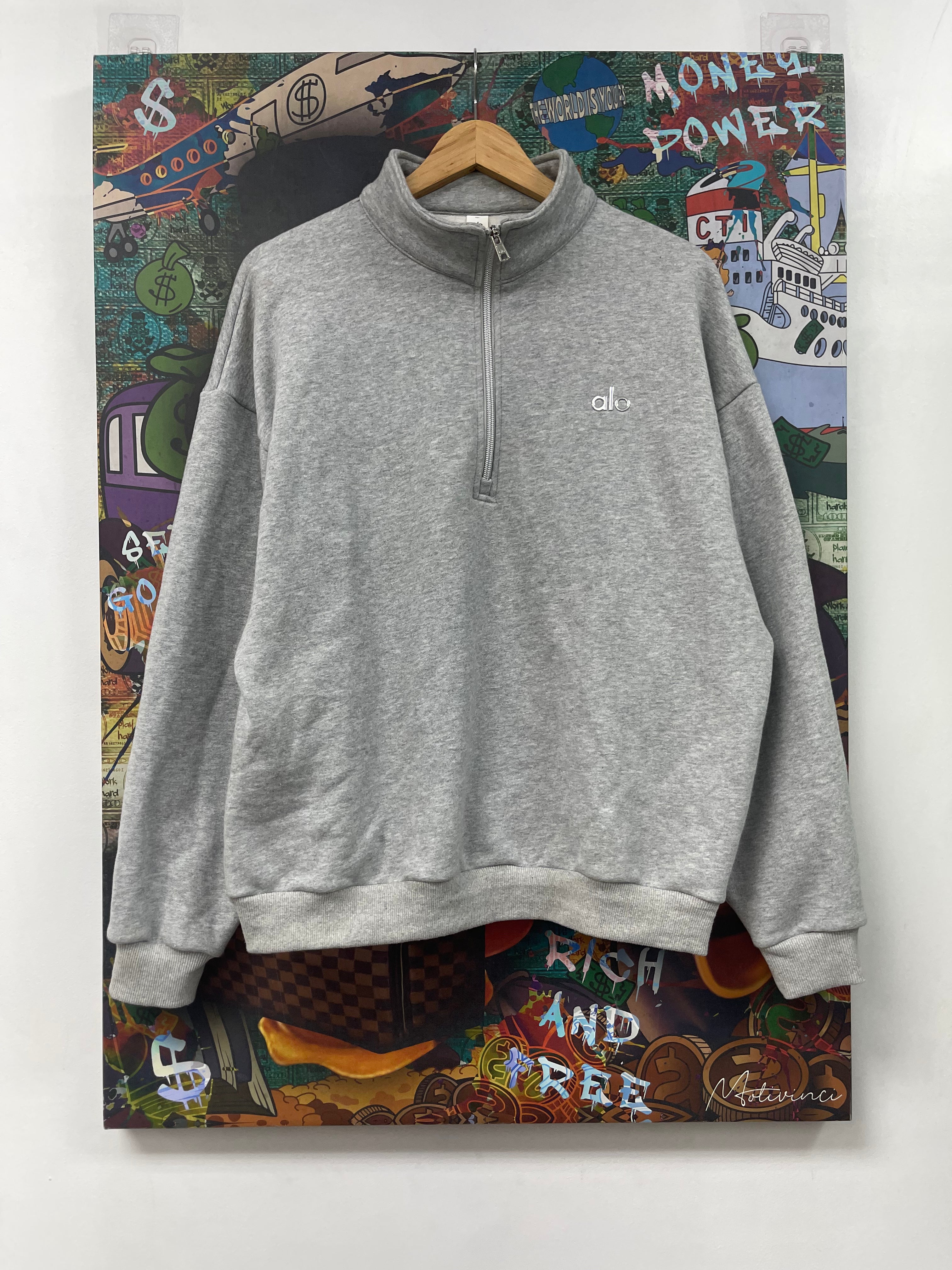 ALO Grey Accolade Quarter Zip