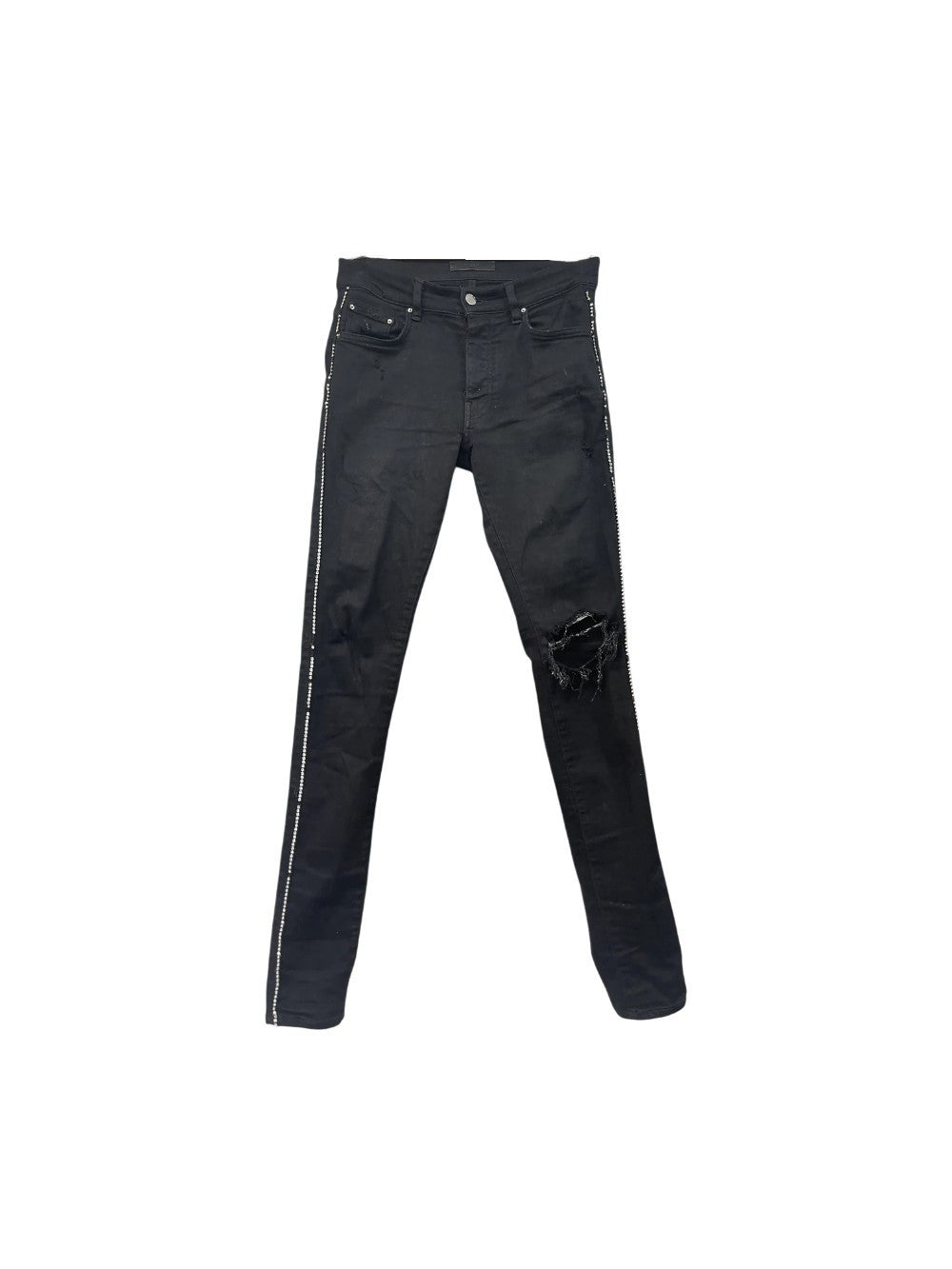 Amiri Crystal Stripe Black Jeans