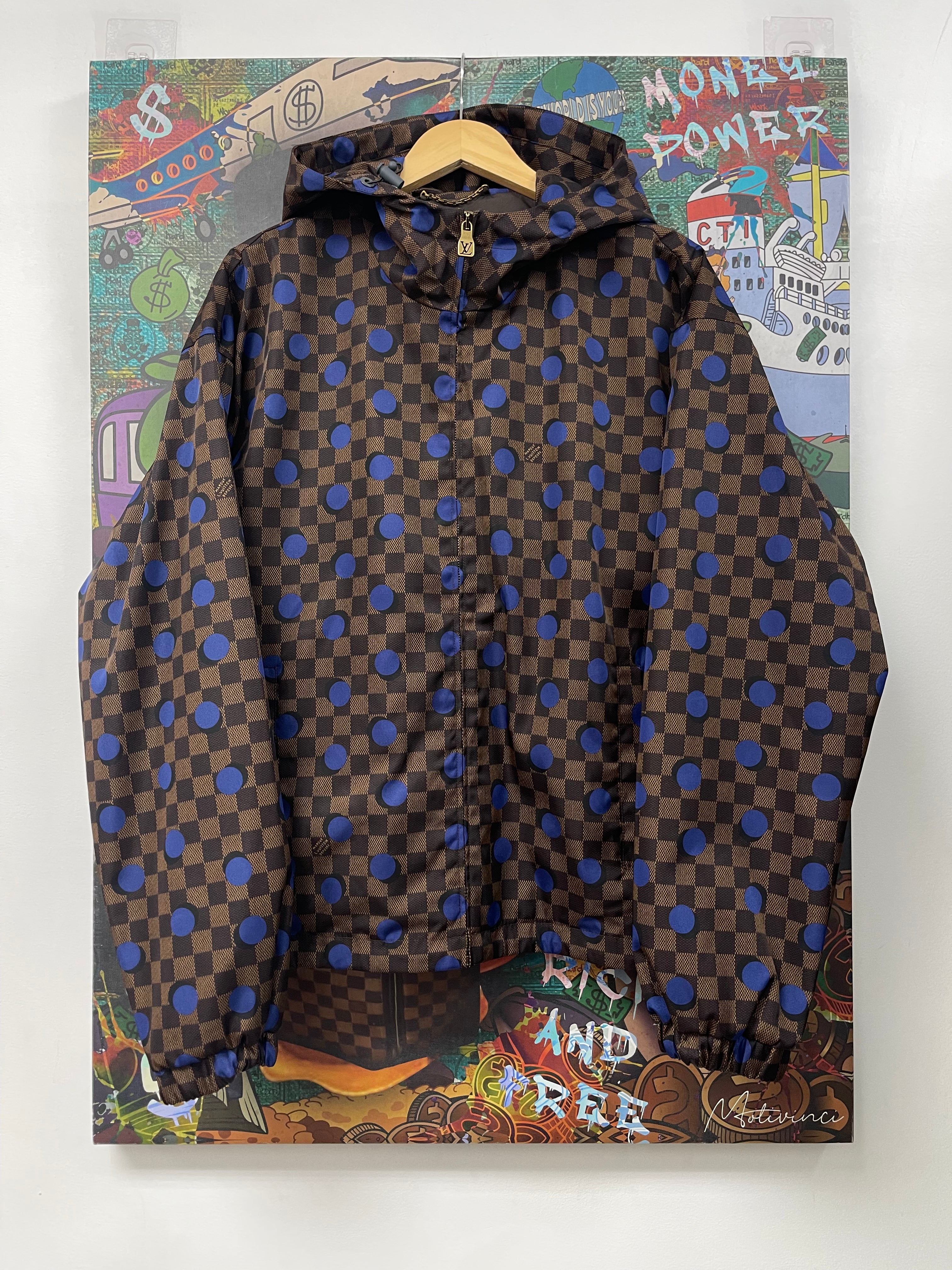 Louis Vuitton Brown Damier Blue Polda Dot Windbreaker Jacket