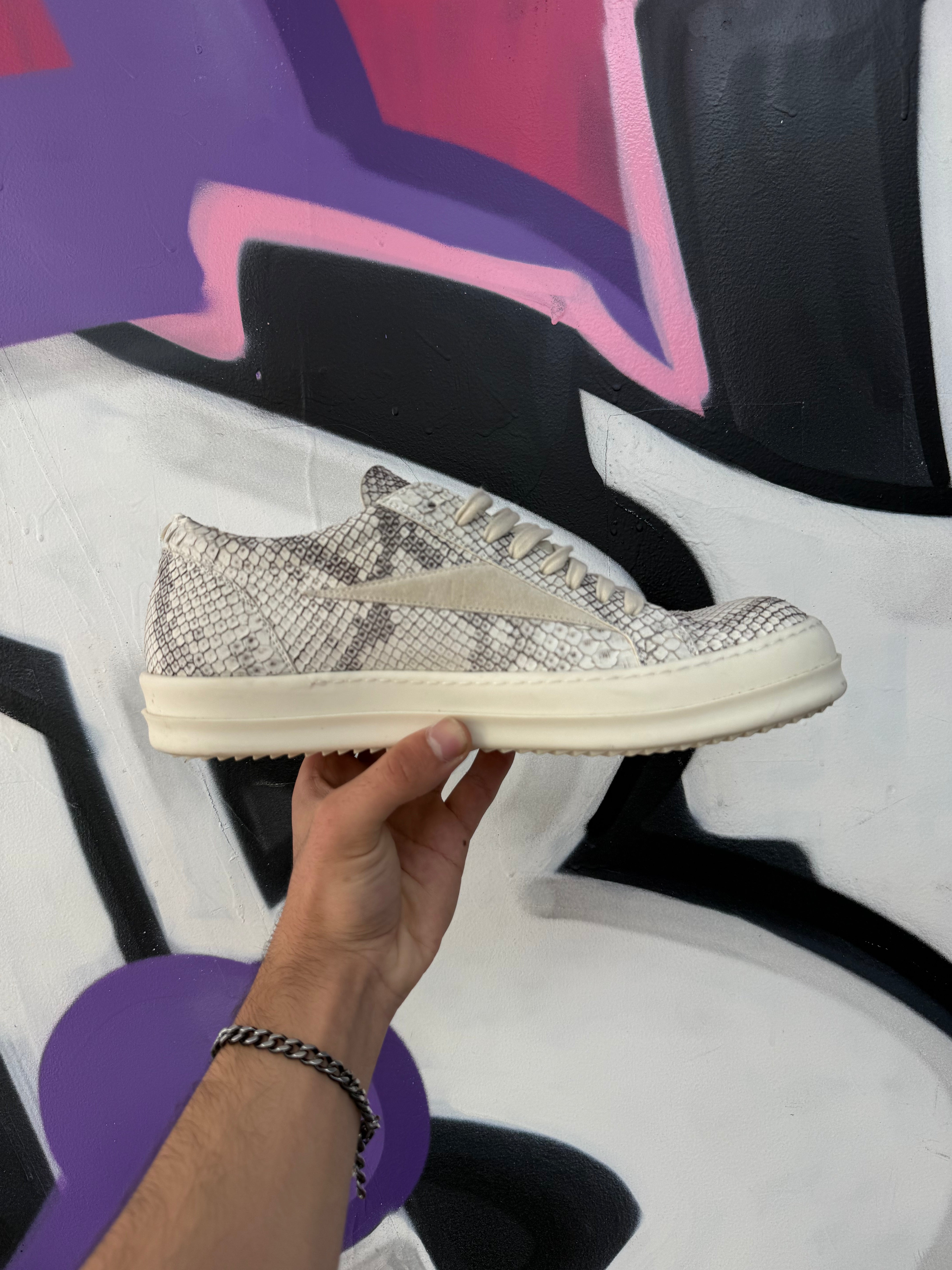 Rick Owens Snakeskin 'Mainline' Vintage Low Sneakers