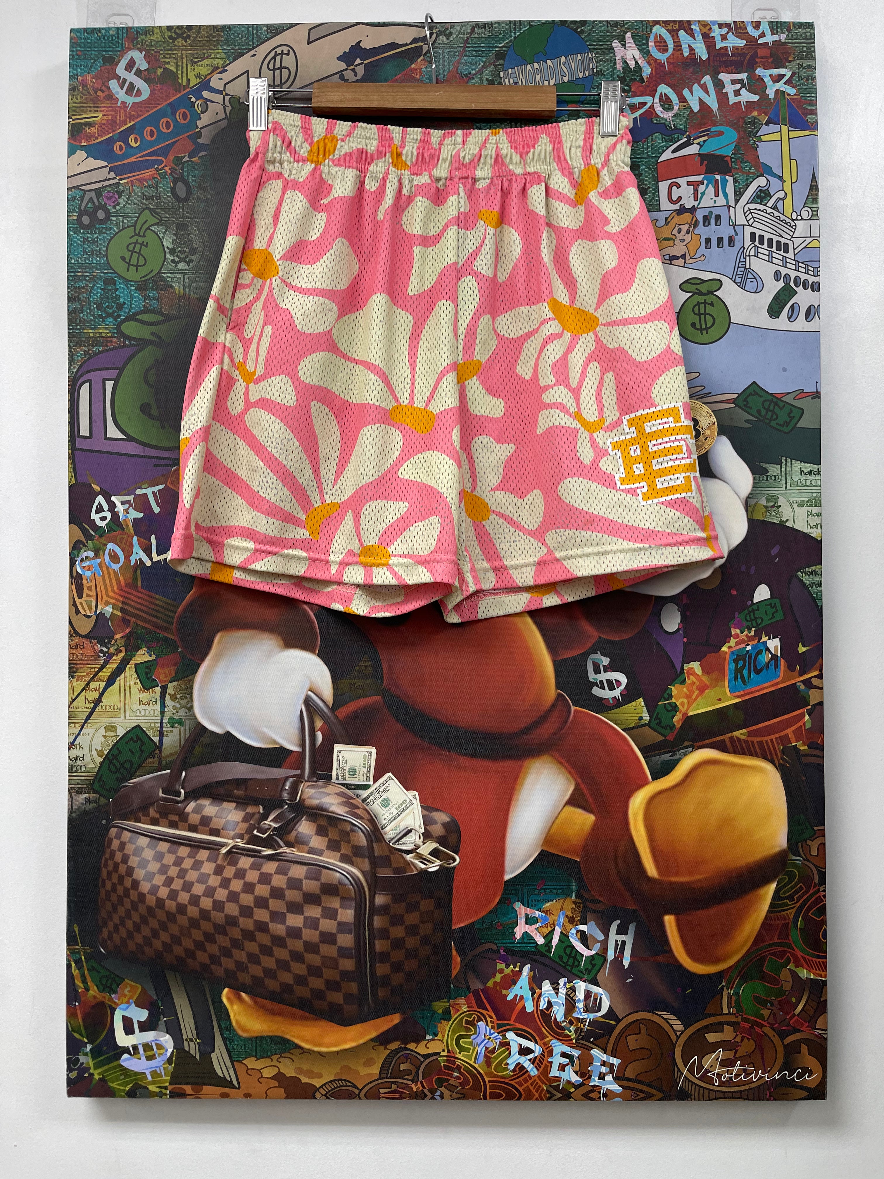 Eric Emanuel Pink Cream Floral Shorts