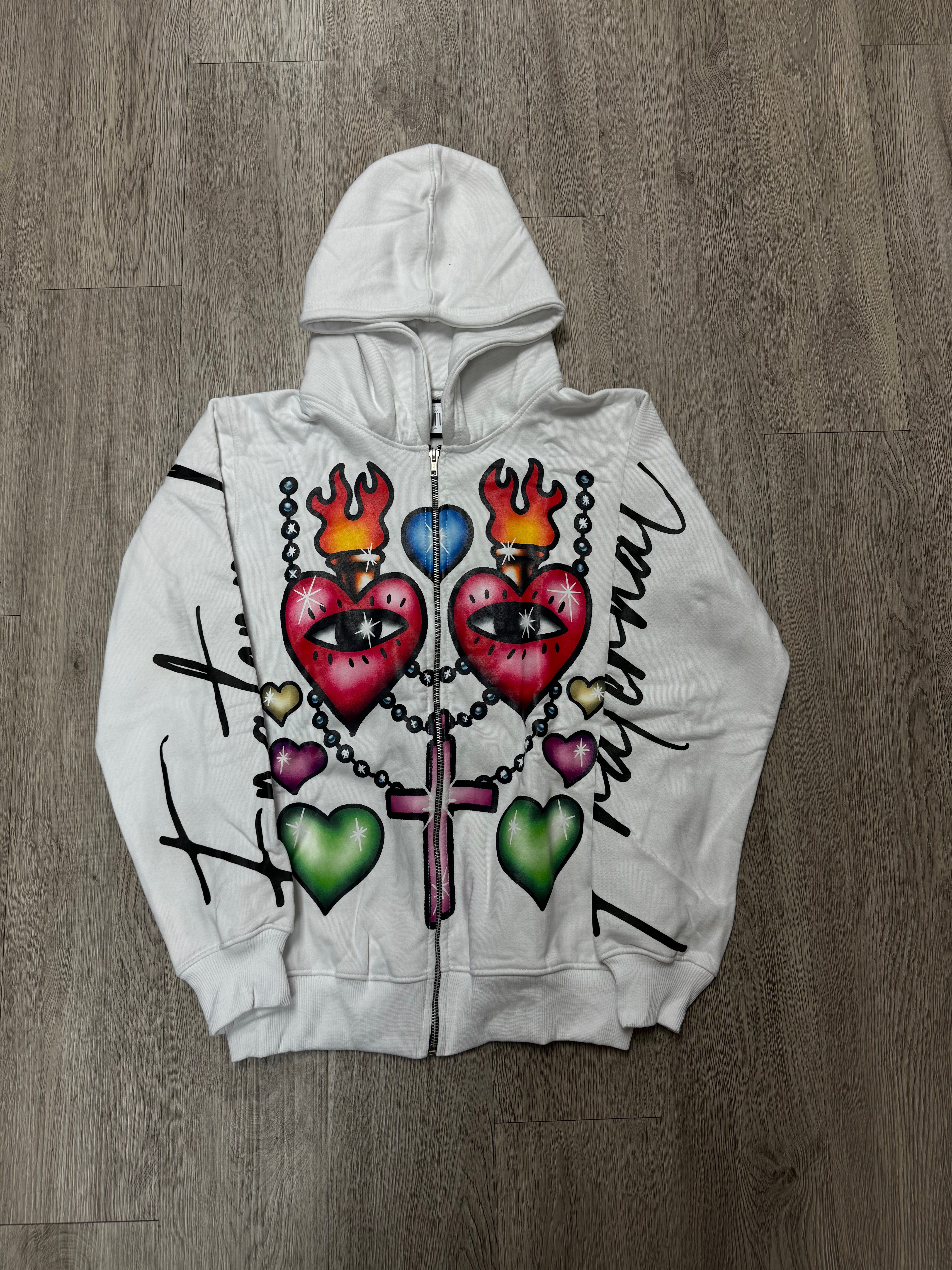 Fraternal Desires 'Childish Hearts' White Hoodie