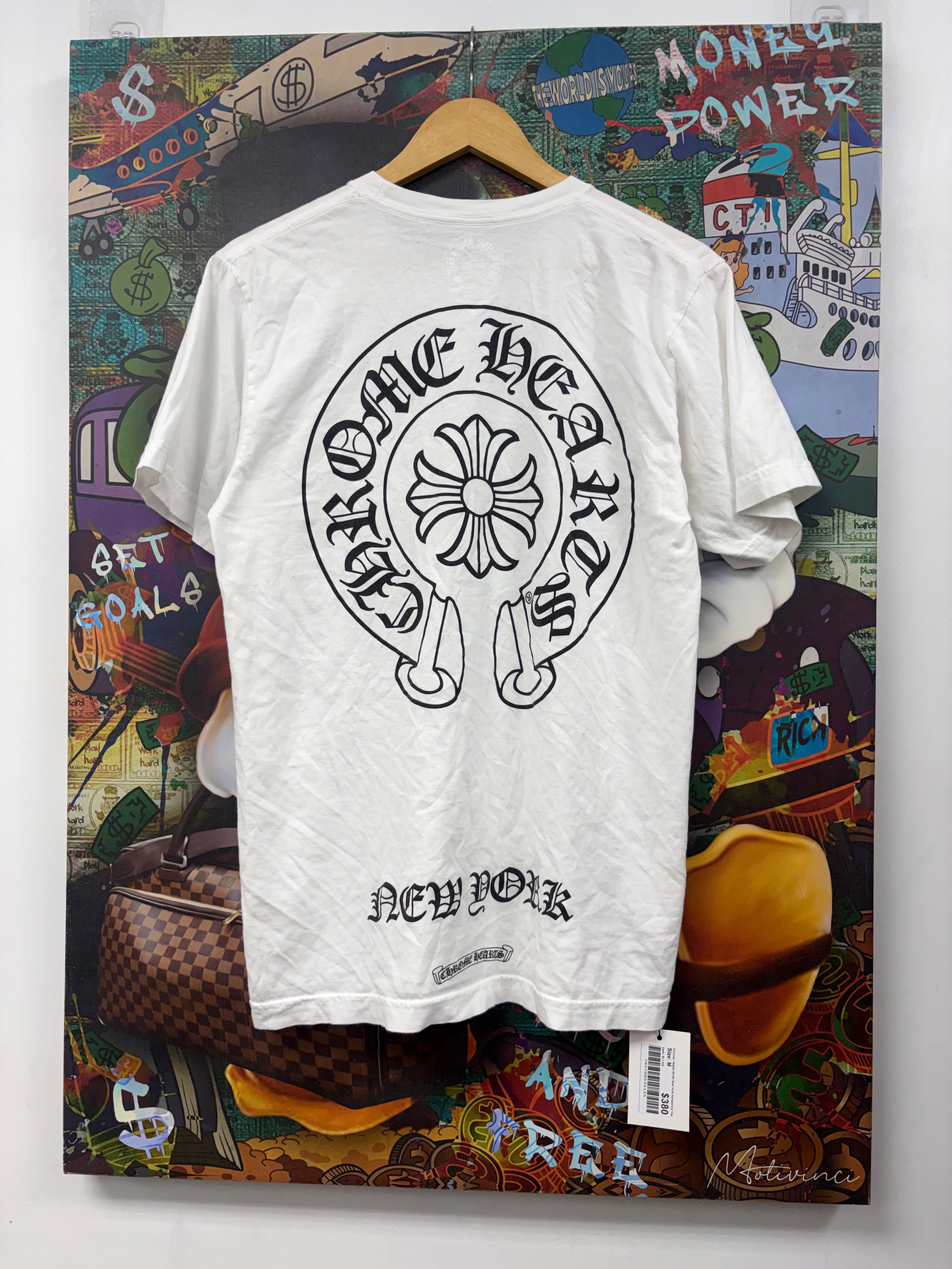 Chrome Hearts White New York Horseshoe Tee