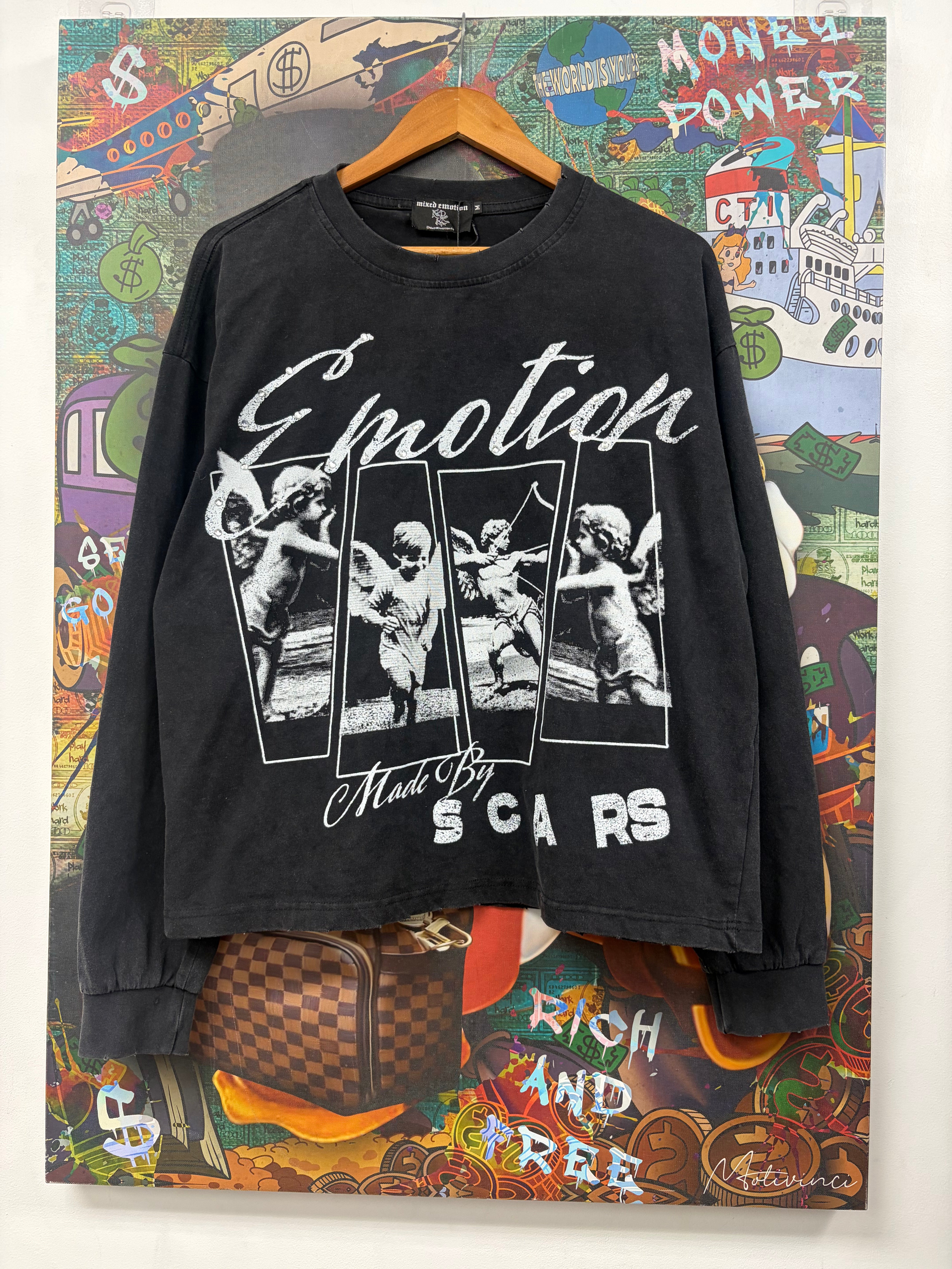 Mixed Emotions Cherub Rhinestone Long Sleeve