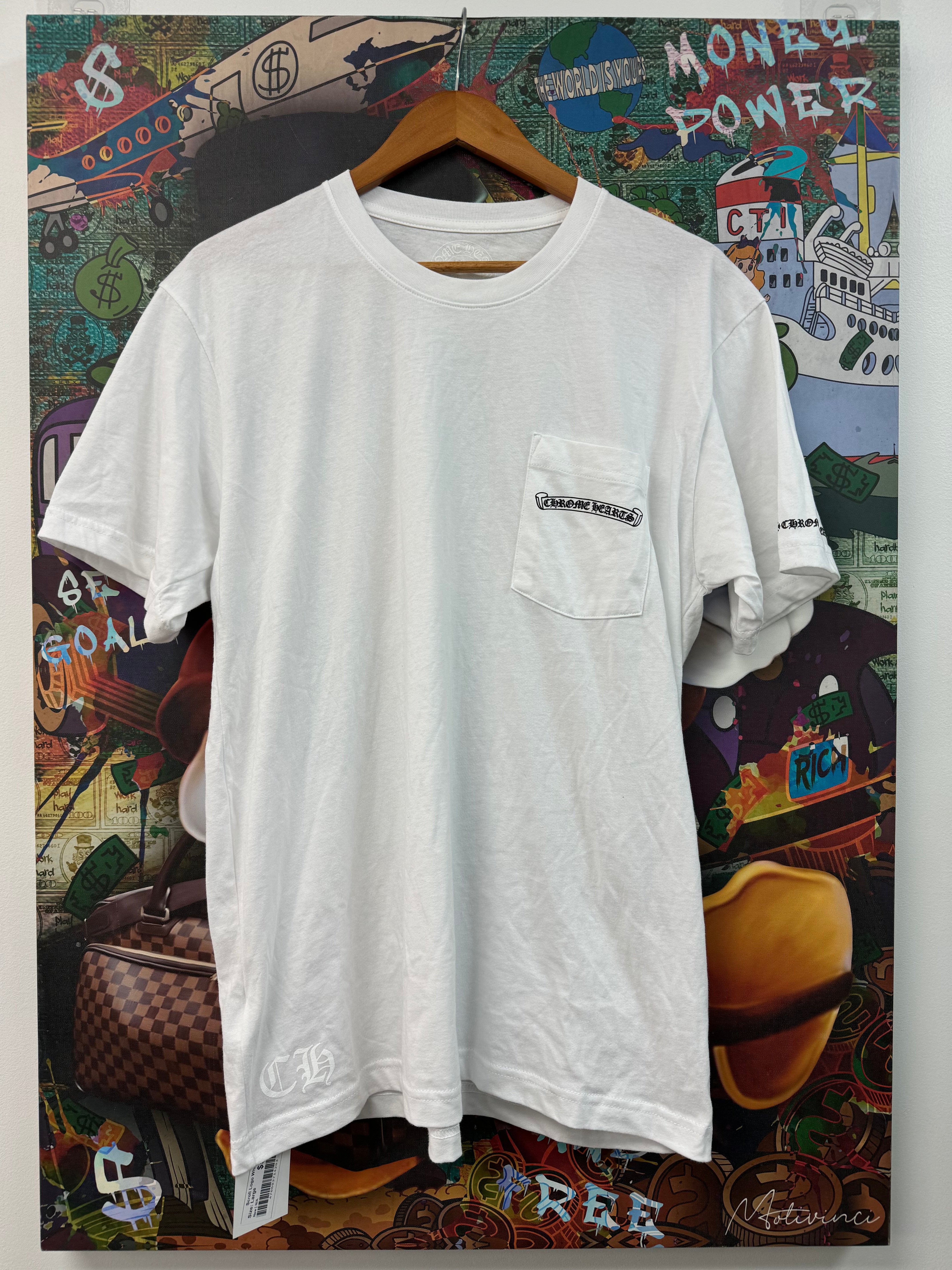 Chrome Hearts Scroll Logo White Tee
