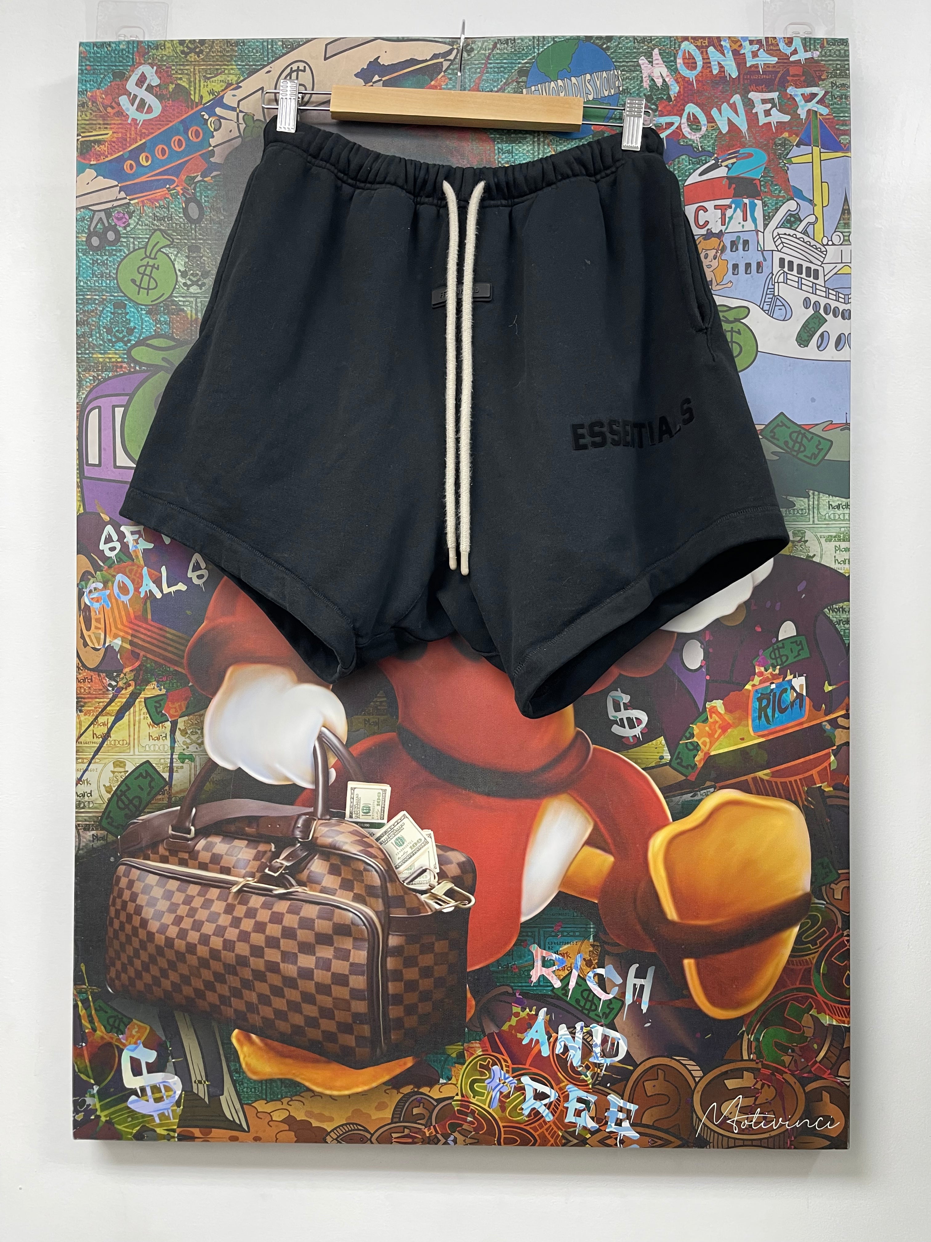 Essentials Jet Black Sweat Shorts