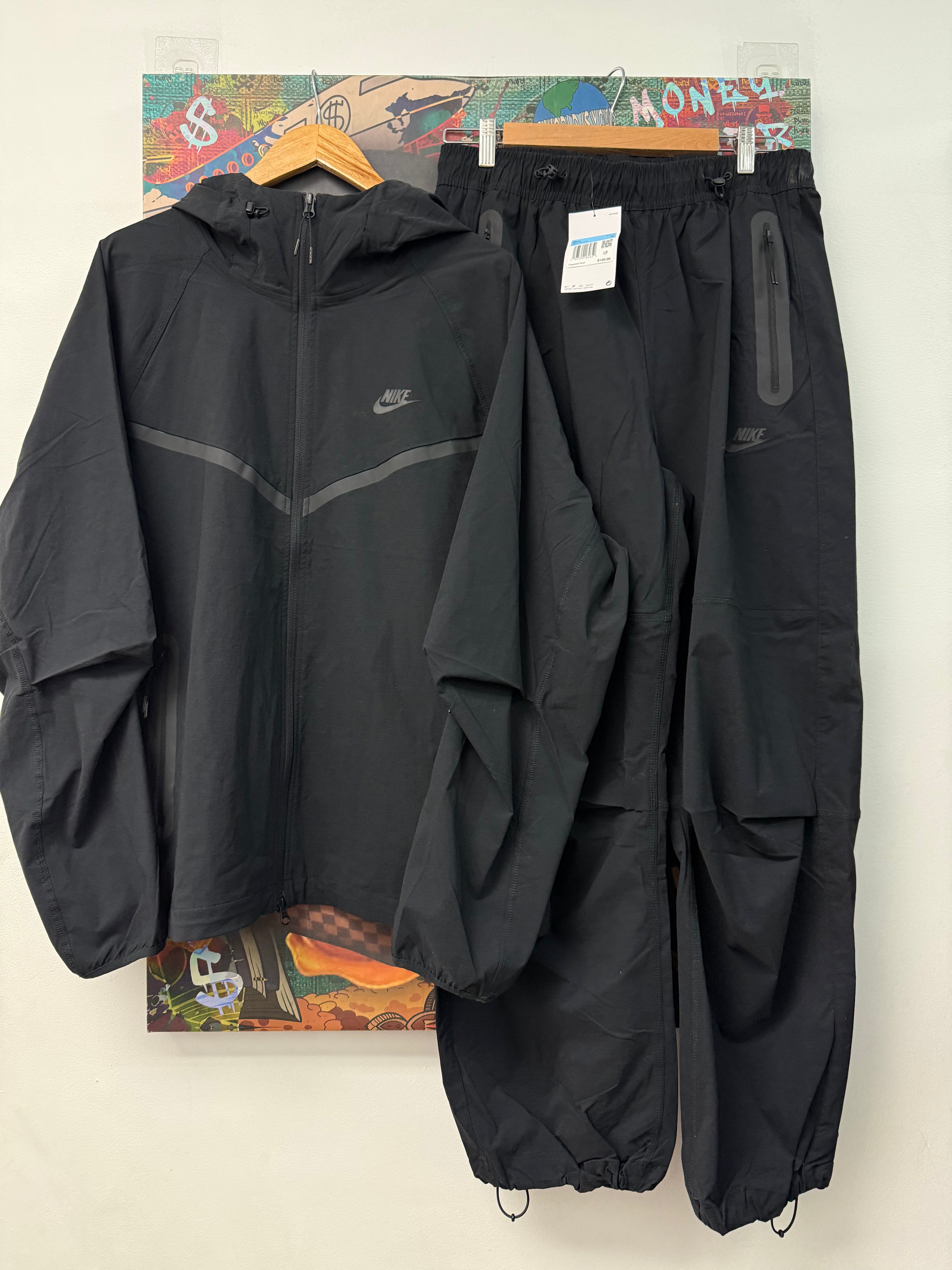 Nike Black Nylon Tech Track Suit