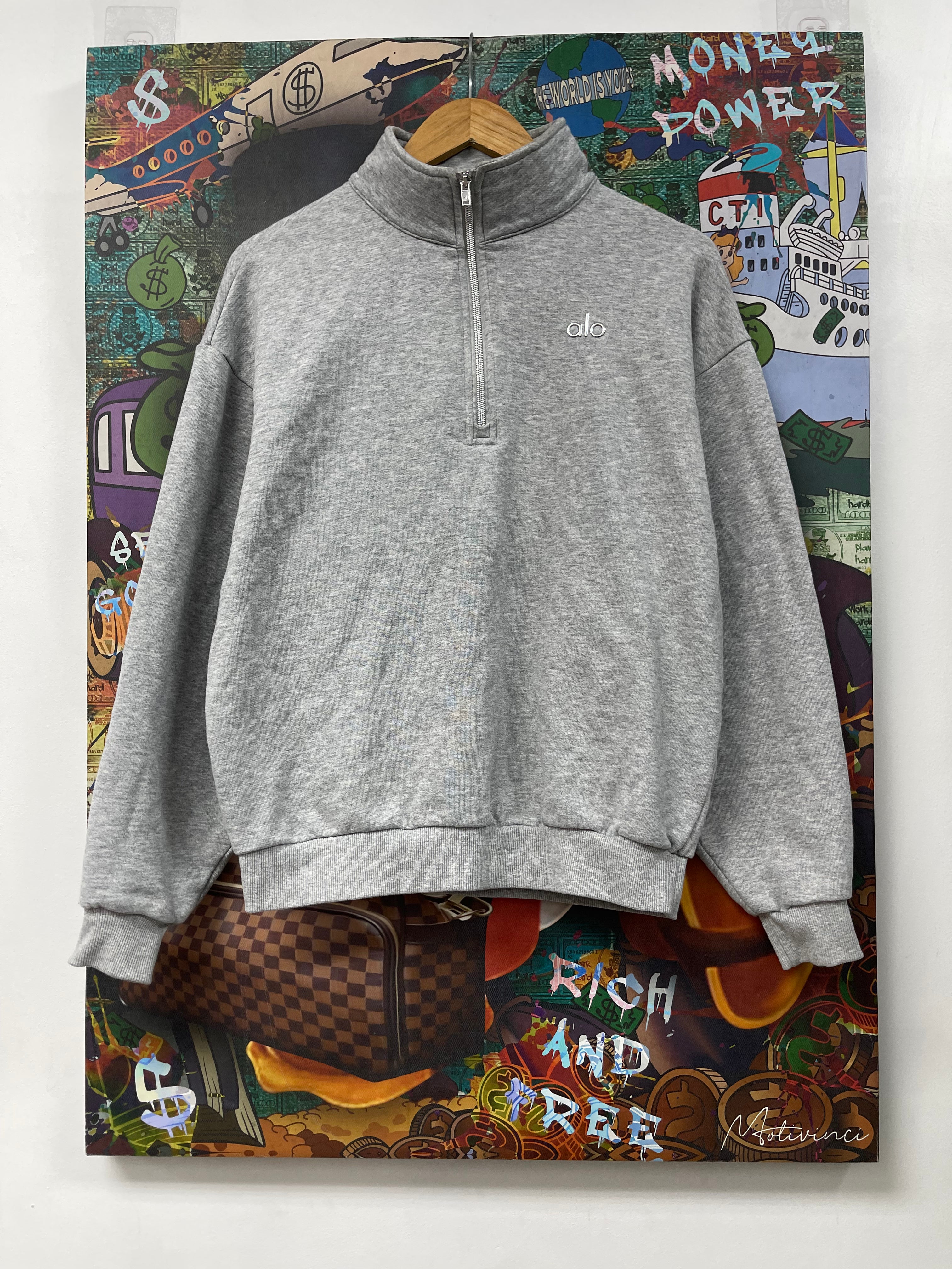 ALO Grey Accolade Quarter Zip