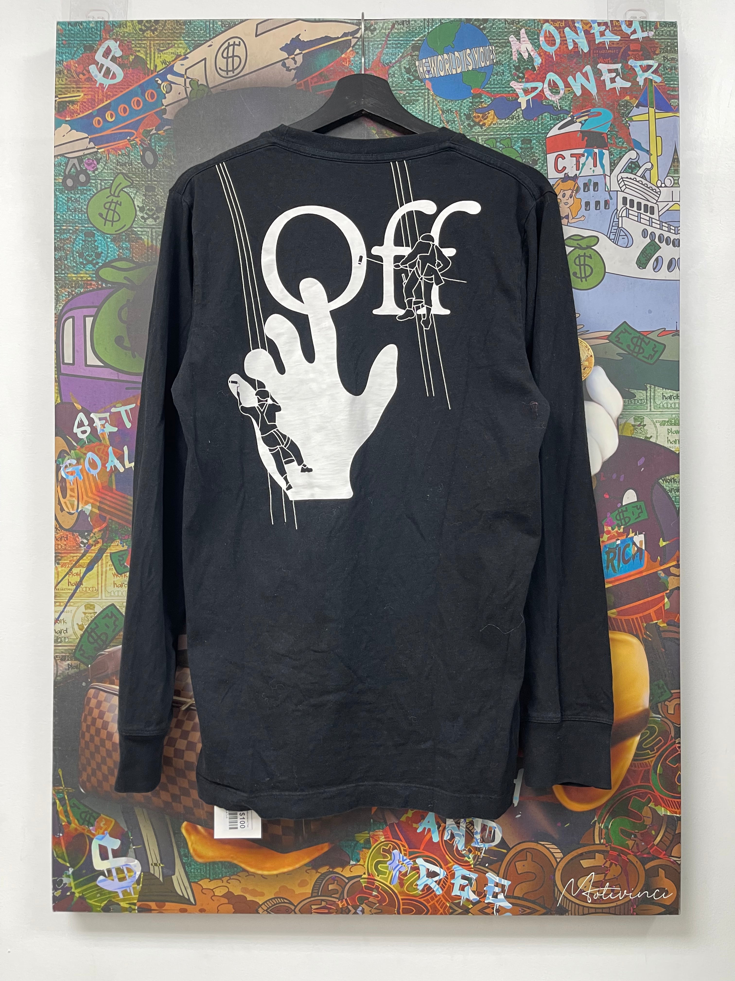 Off White Black White Logo Embroidered Tee