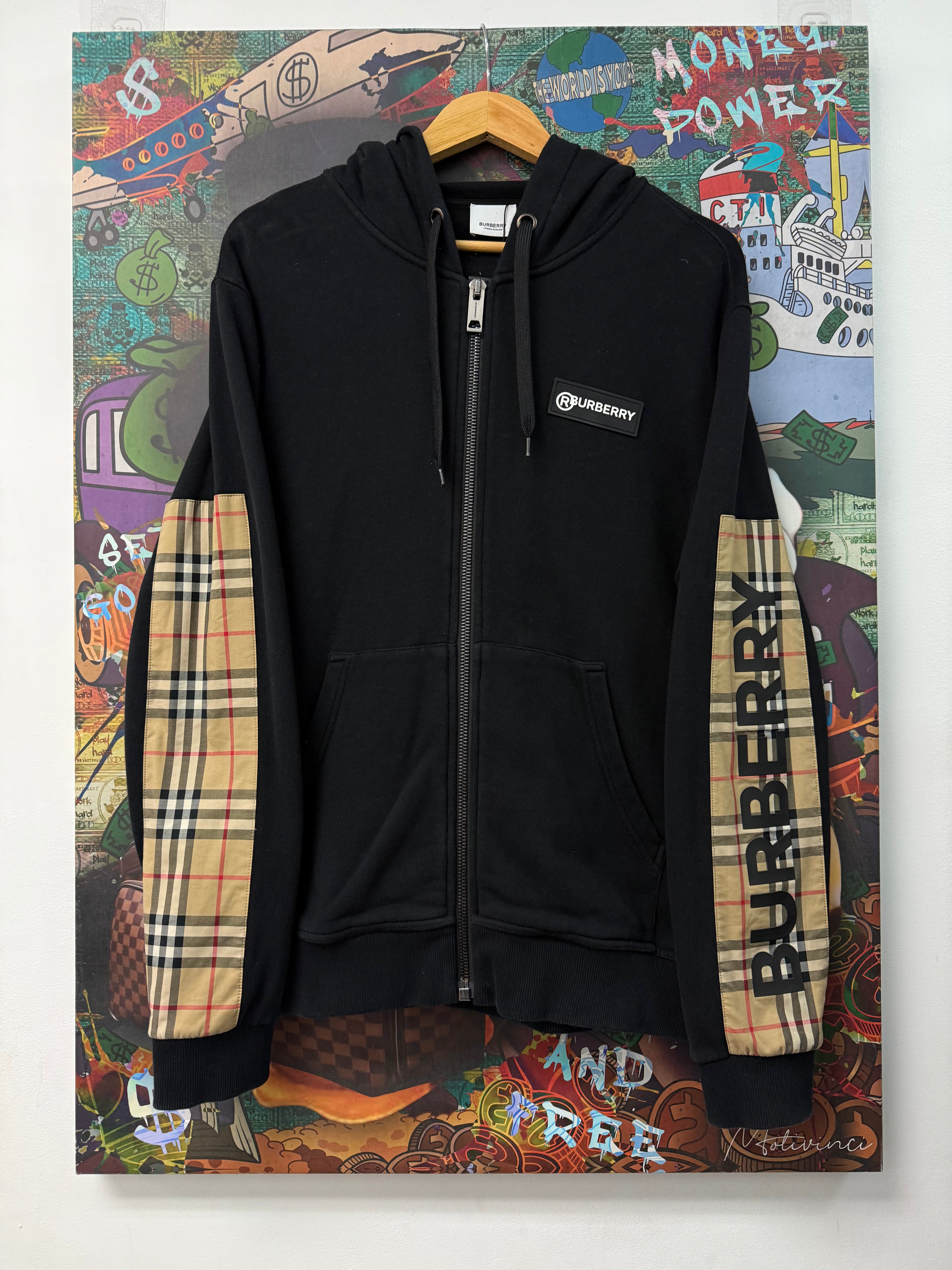 Burberry Black Monogram Zip Up Hoodie