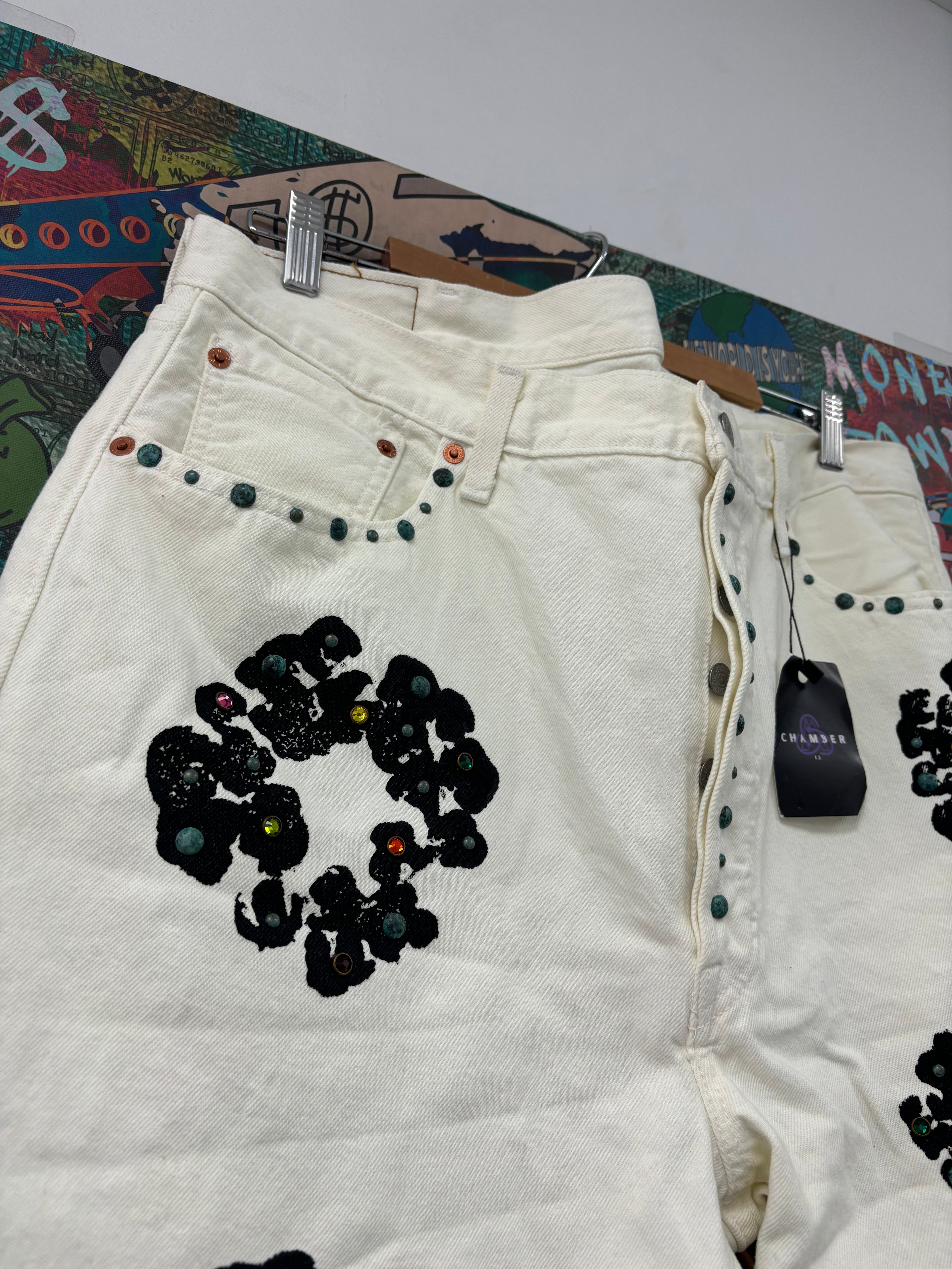 Denim Tears Studded Jeans White New 40