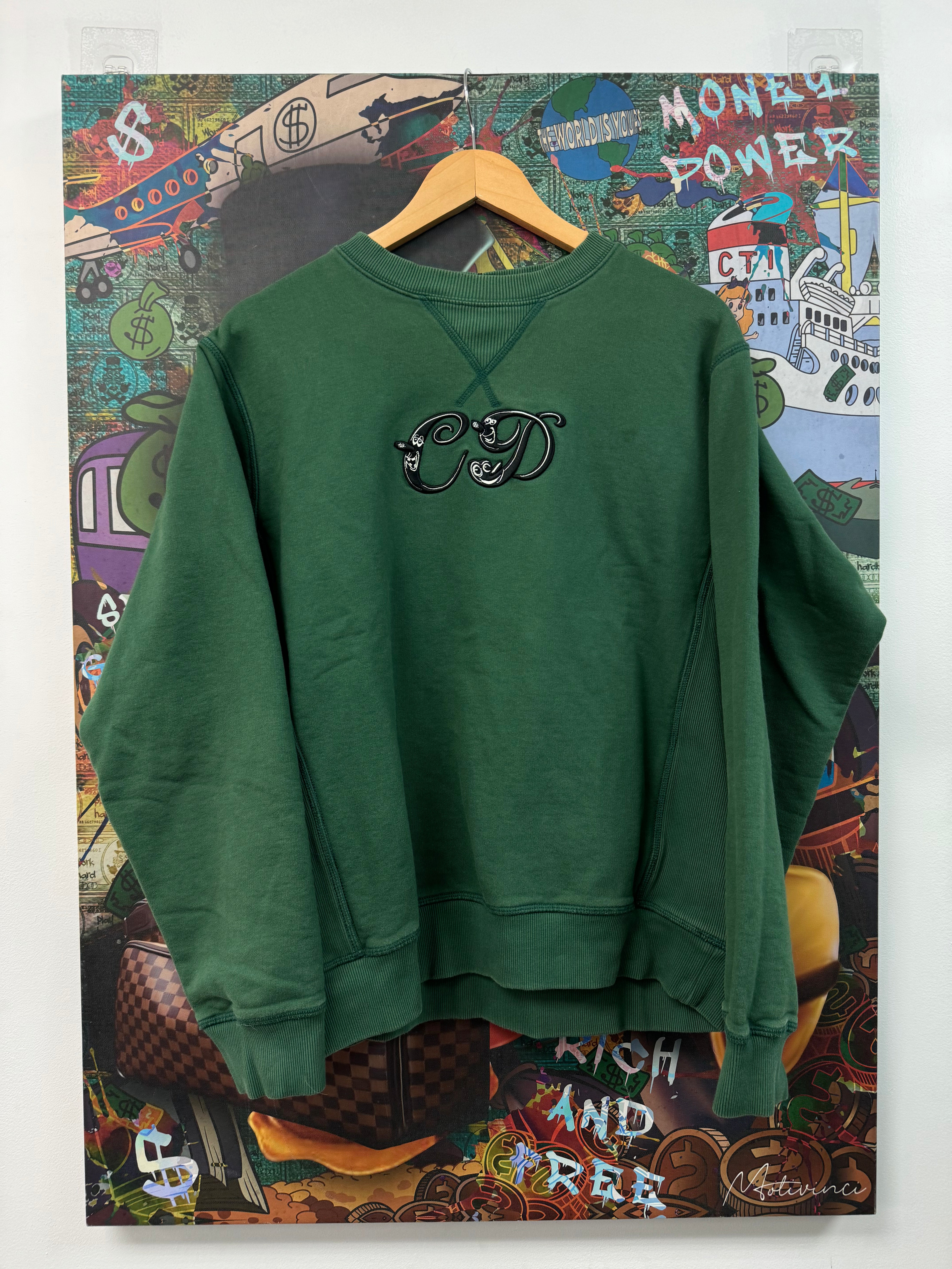 Dior CD Logo Black Green Crewneck