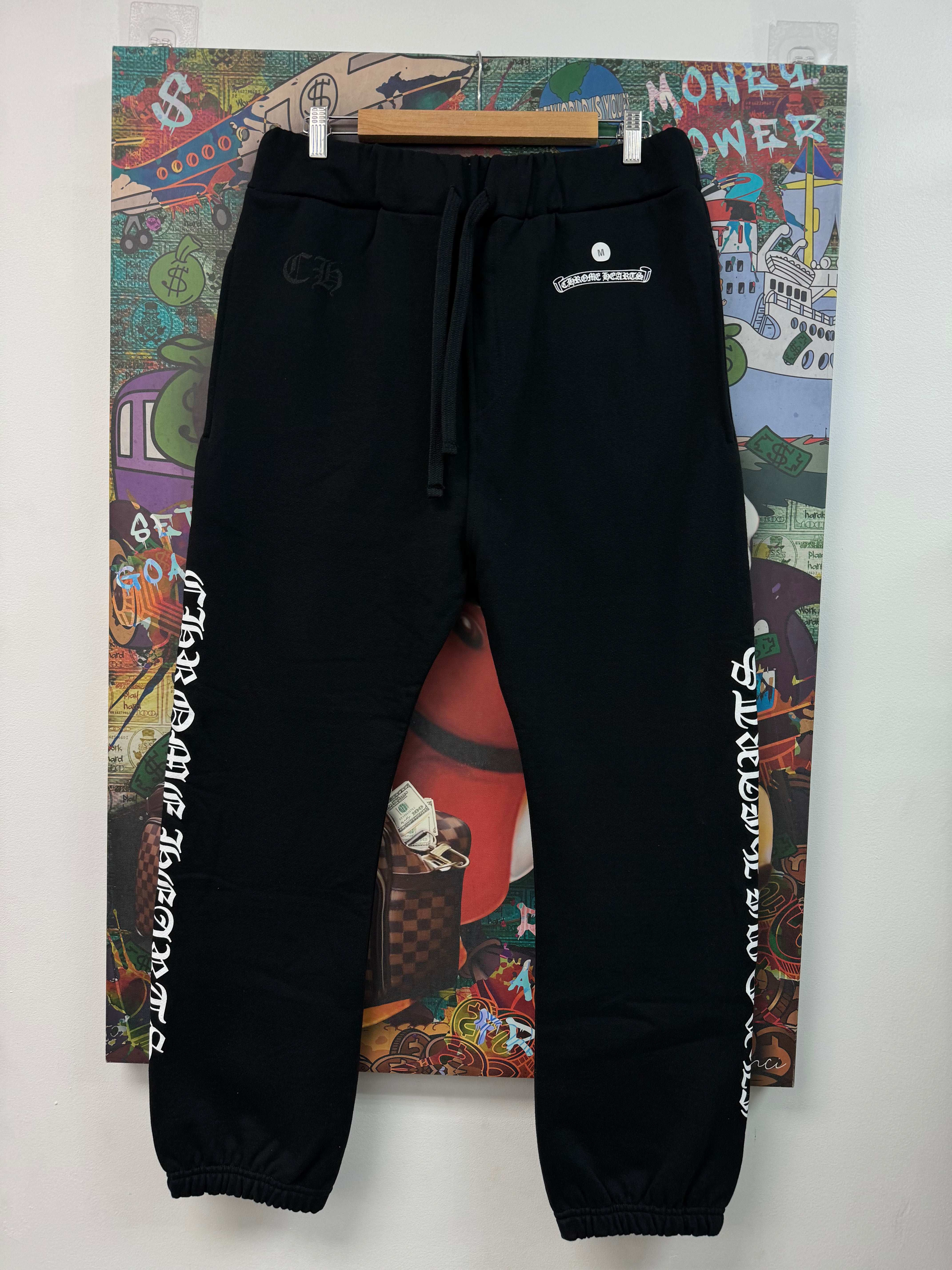 Chrome Hearts Black Scroll Logo Sweatpants