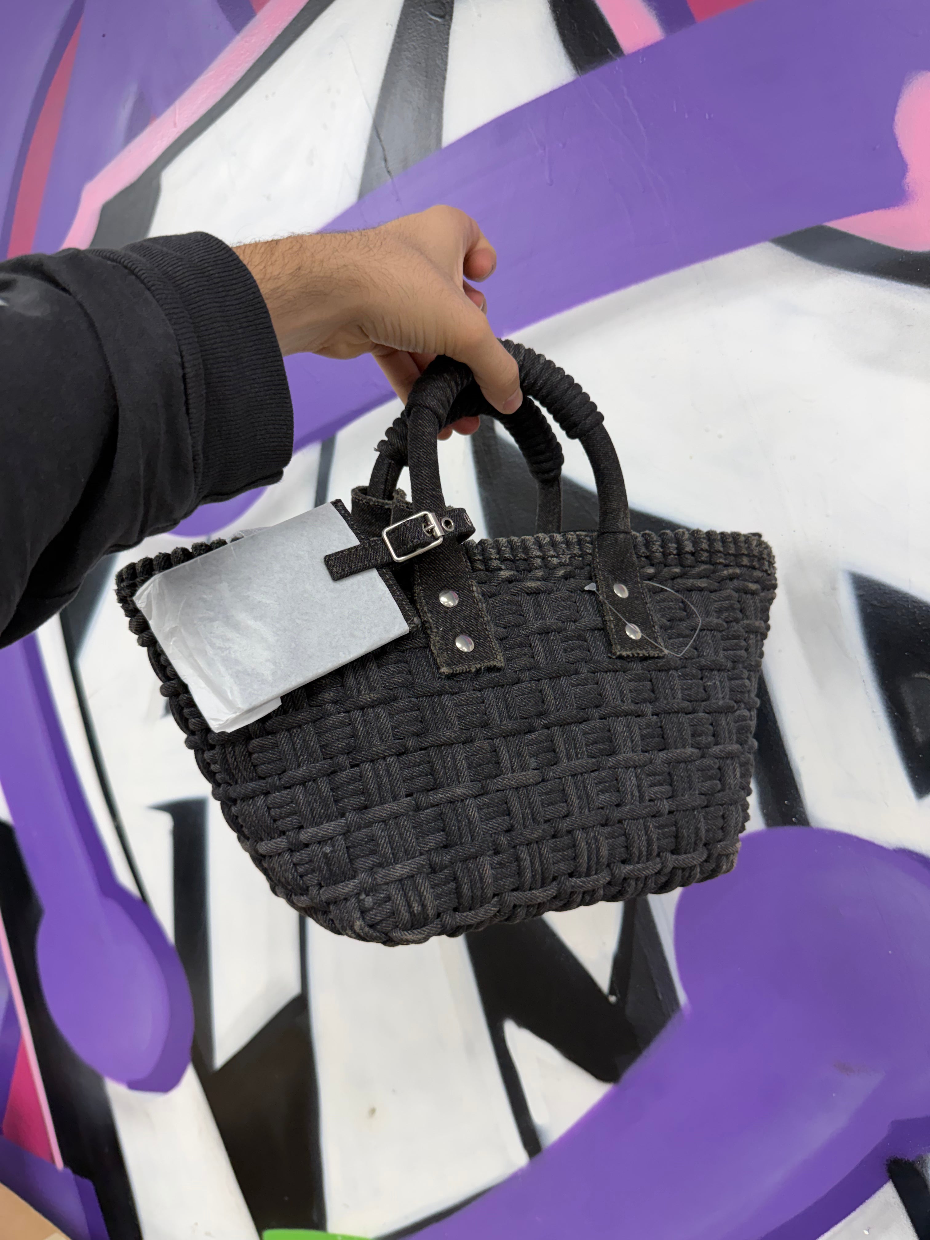 Balenciaga Woven Top Handle Tote Bag