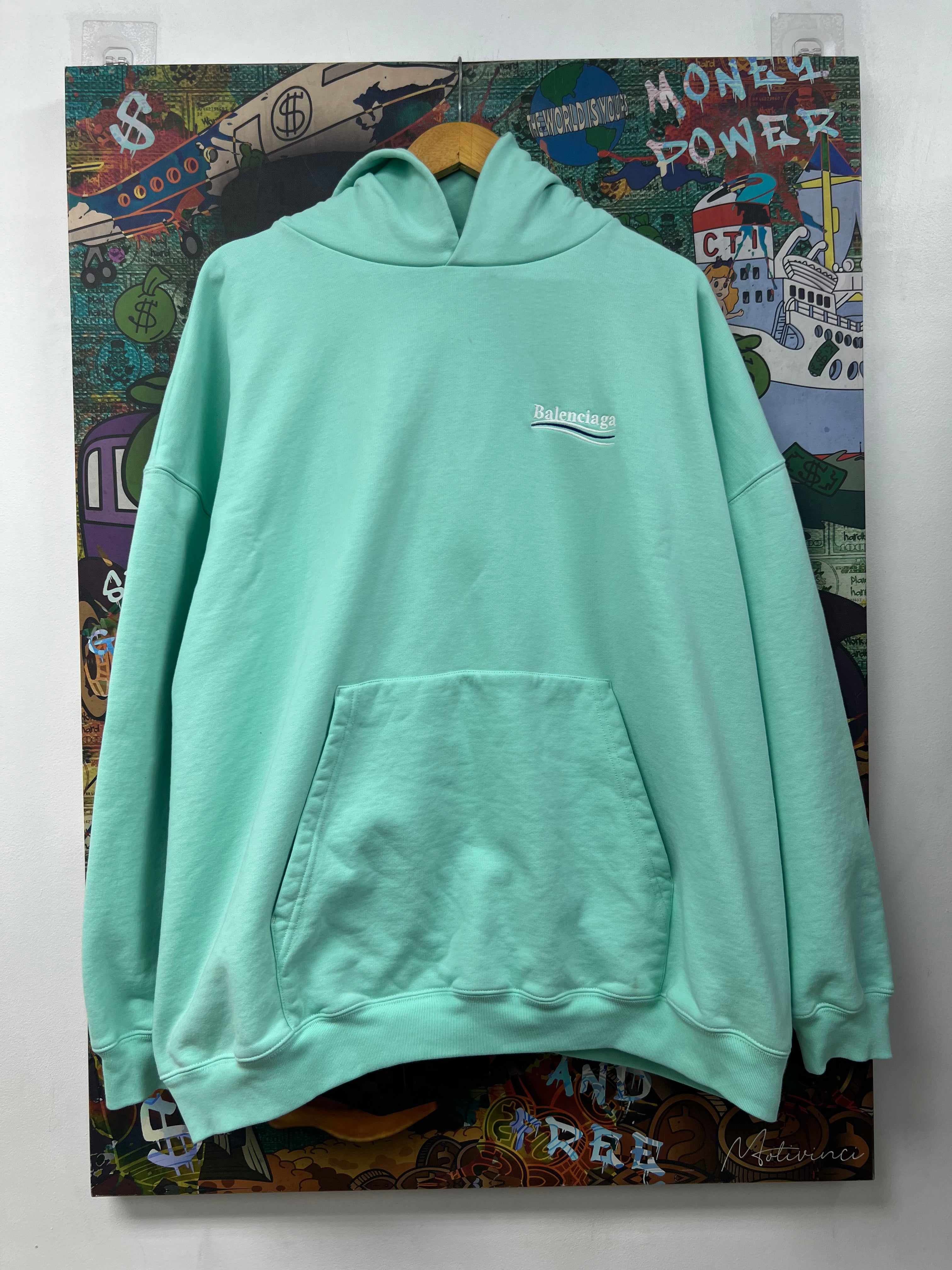 Balenciaga Tiffany Blue Campaign Logo Hoodie